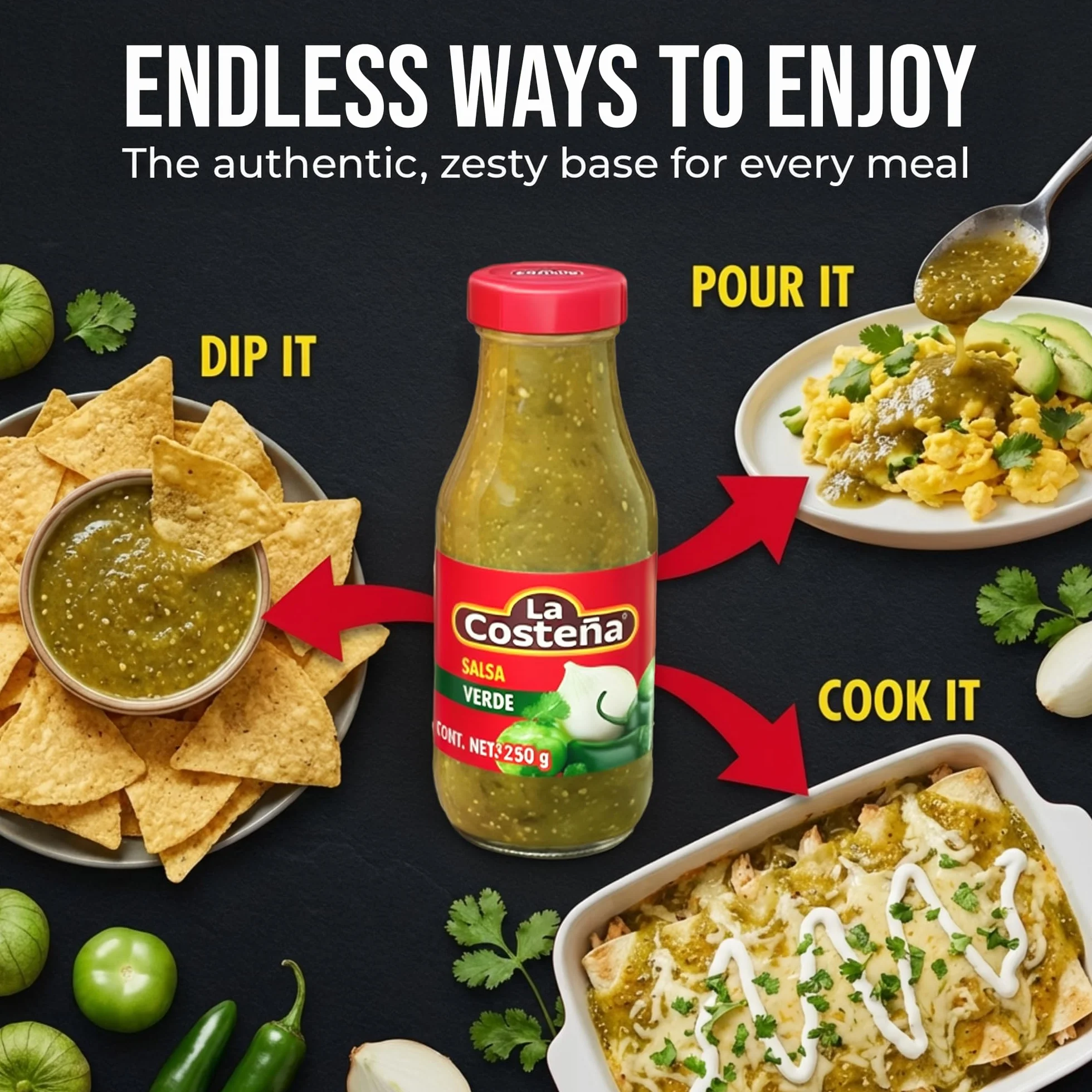 La Costena Salsa Verde 250 g – Sauce Salsa Verde mexicaine – Lot de 2