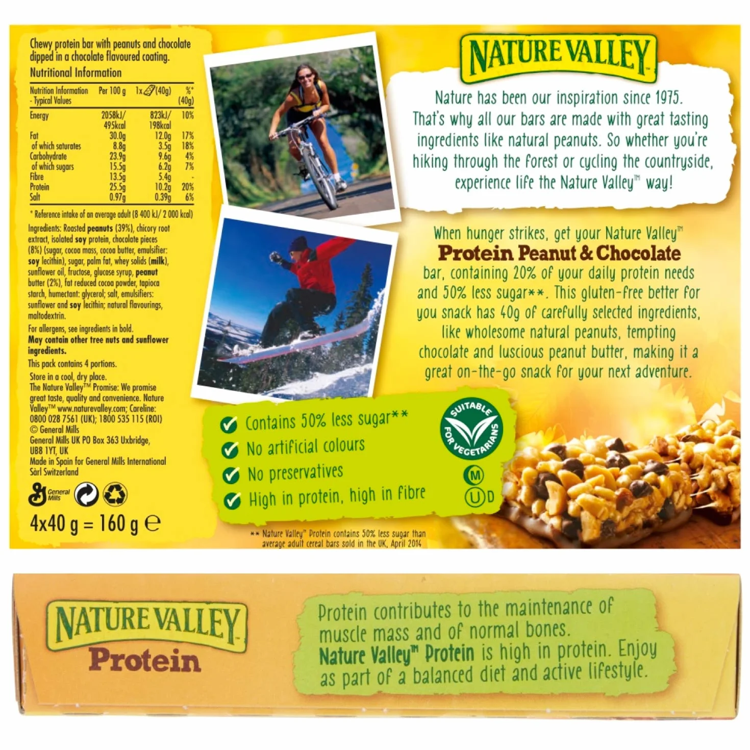 Nature Valley Protéines Cacahuètes et chocolat 12 x 40 g