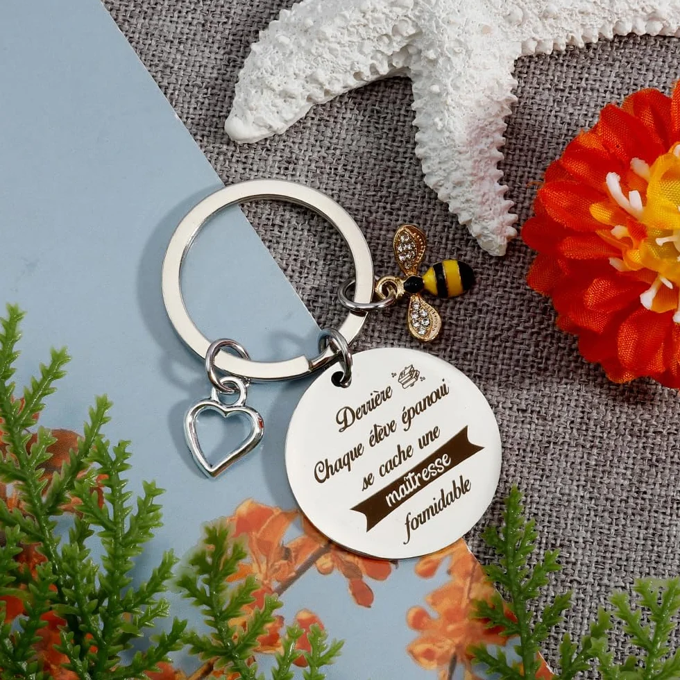 Merci Cadeau Maitresse D'école Fin D'année Cadeau Maitresse Noel Idee Cadeaux Maîtresse Professeur Institutrice Anniversaire Paques Halloween Retraite Cadeaux Original Utile Porte Clef