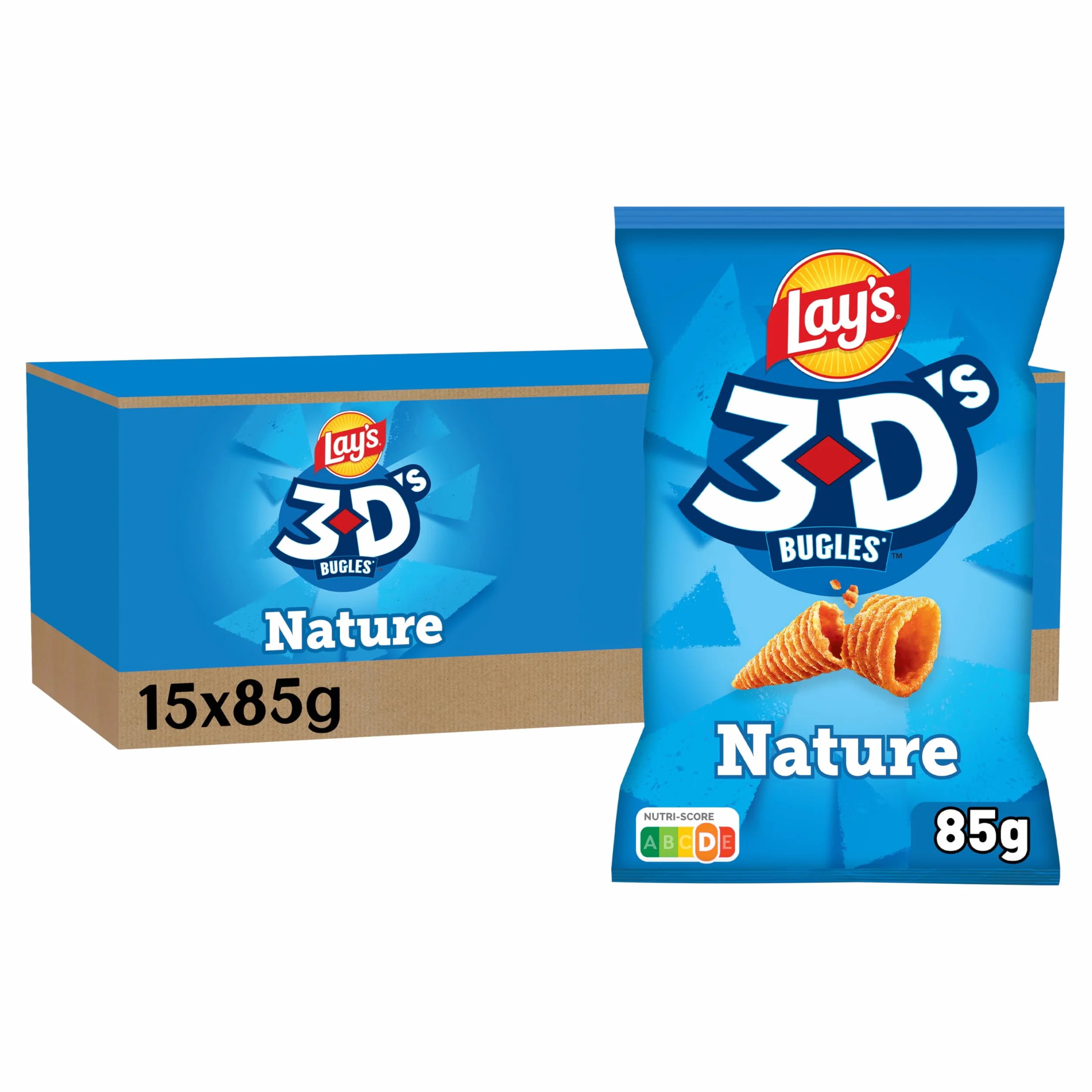 Lay's 3D's Bugles Nature, 85 g - Lot de 15