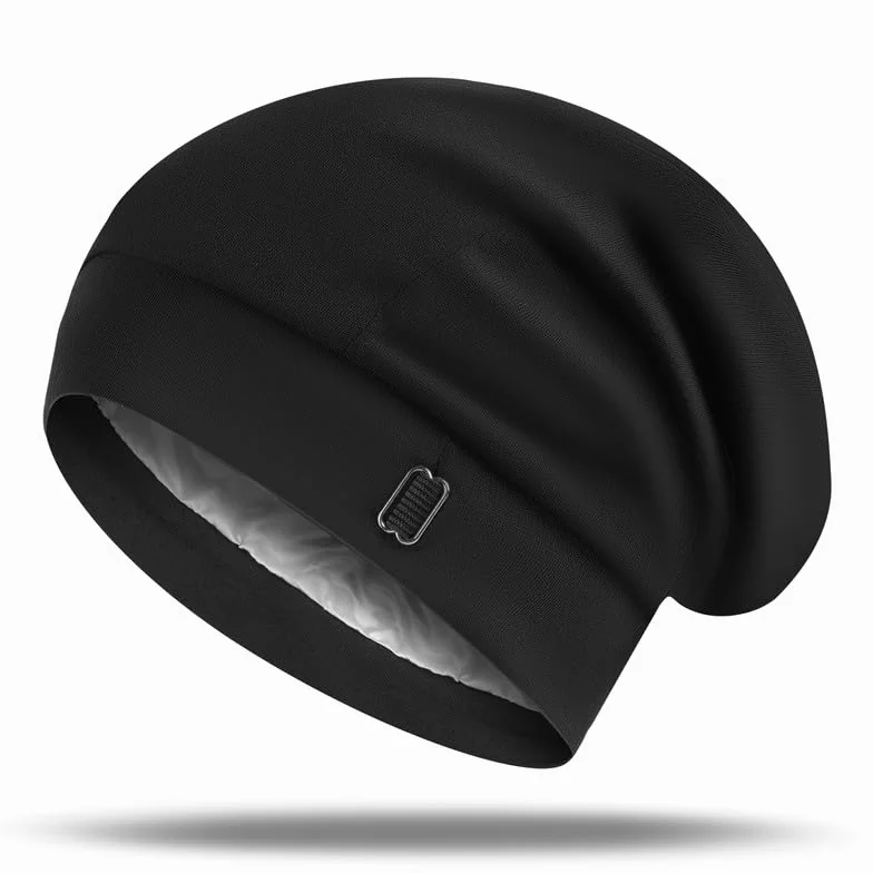 flintronic Bonnet de Sommeil en Soie Unisexe, Coiffe pour Chimio et Soin Capillaire