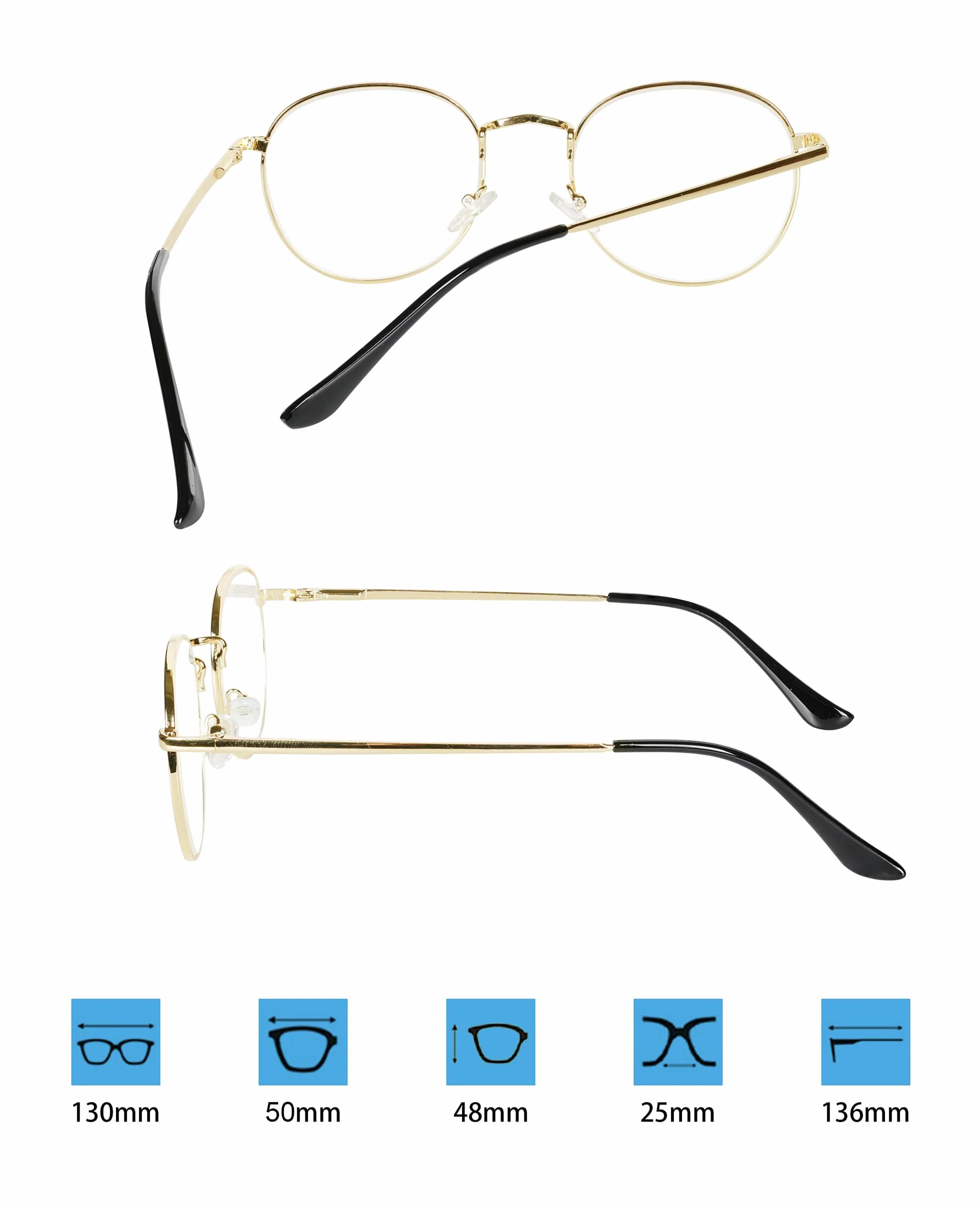 Lunettes de Lecture Métalliques Transparentes avec Sangle