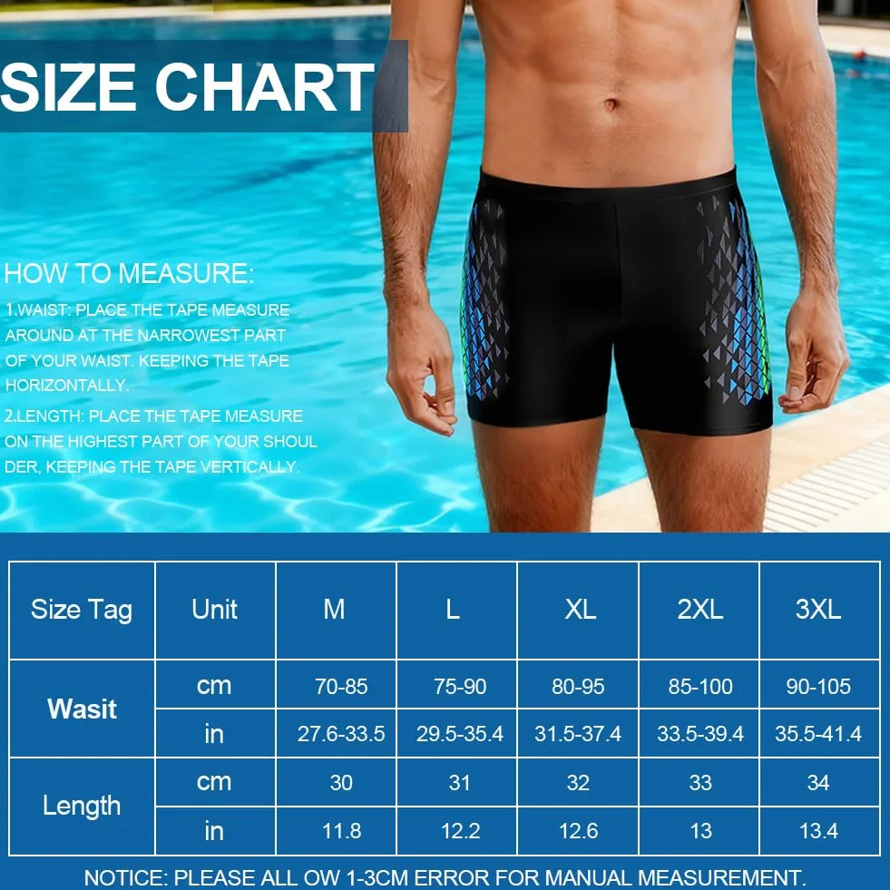 Slip de Bain Homme Maillot de Bains Swim Boxer avec Cordon de Serrage pour Plage Natation