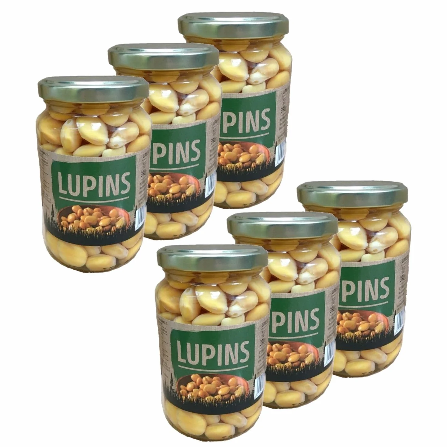 Lot 6x Lupins trempés extra - Pot 370ml