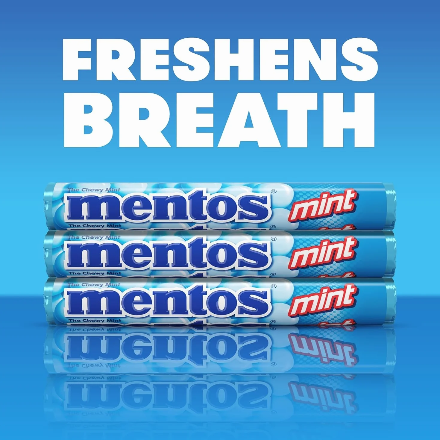 Mentos Peppermint 1.32 Oz Roll Pack of 15 Economy Case
