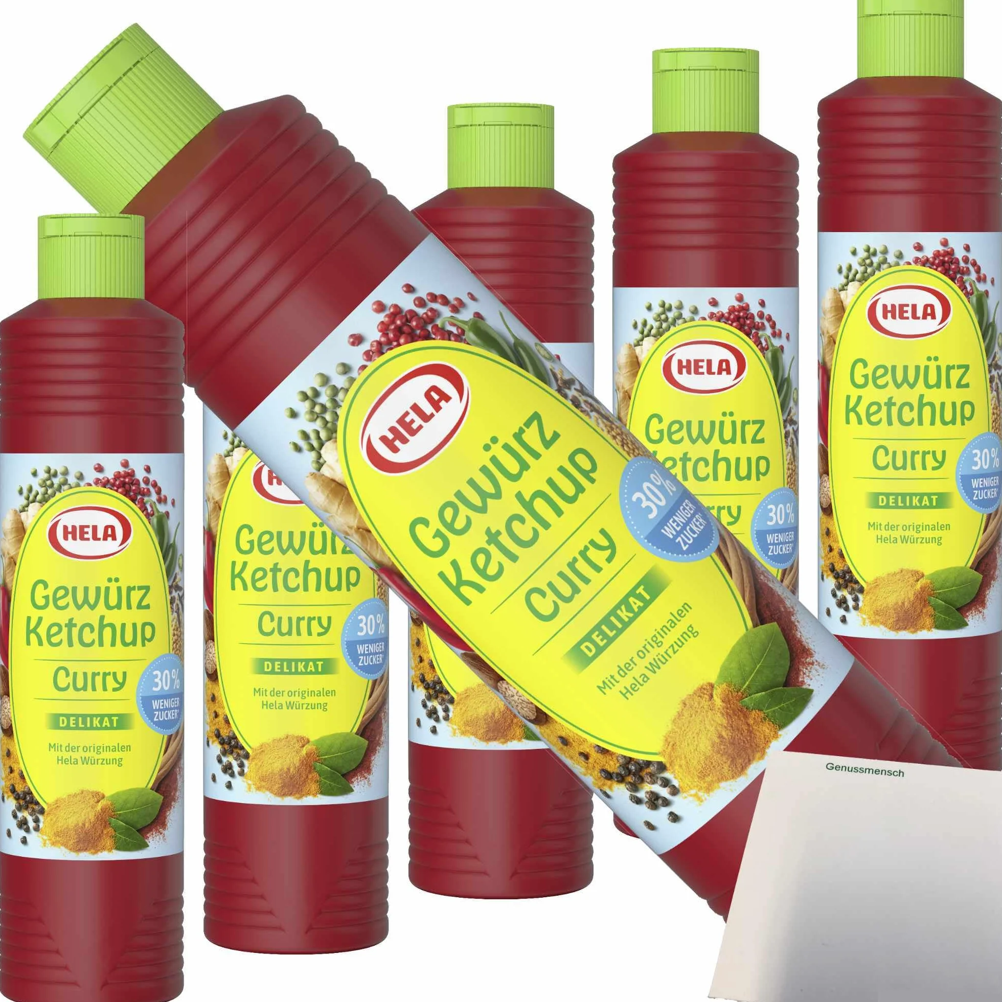 usy Lot de 6 bouteilles de 800 ml pour Hela Curry - Avec bloc usy - 30 % de sucre en moins
