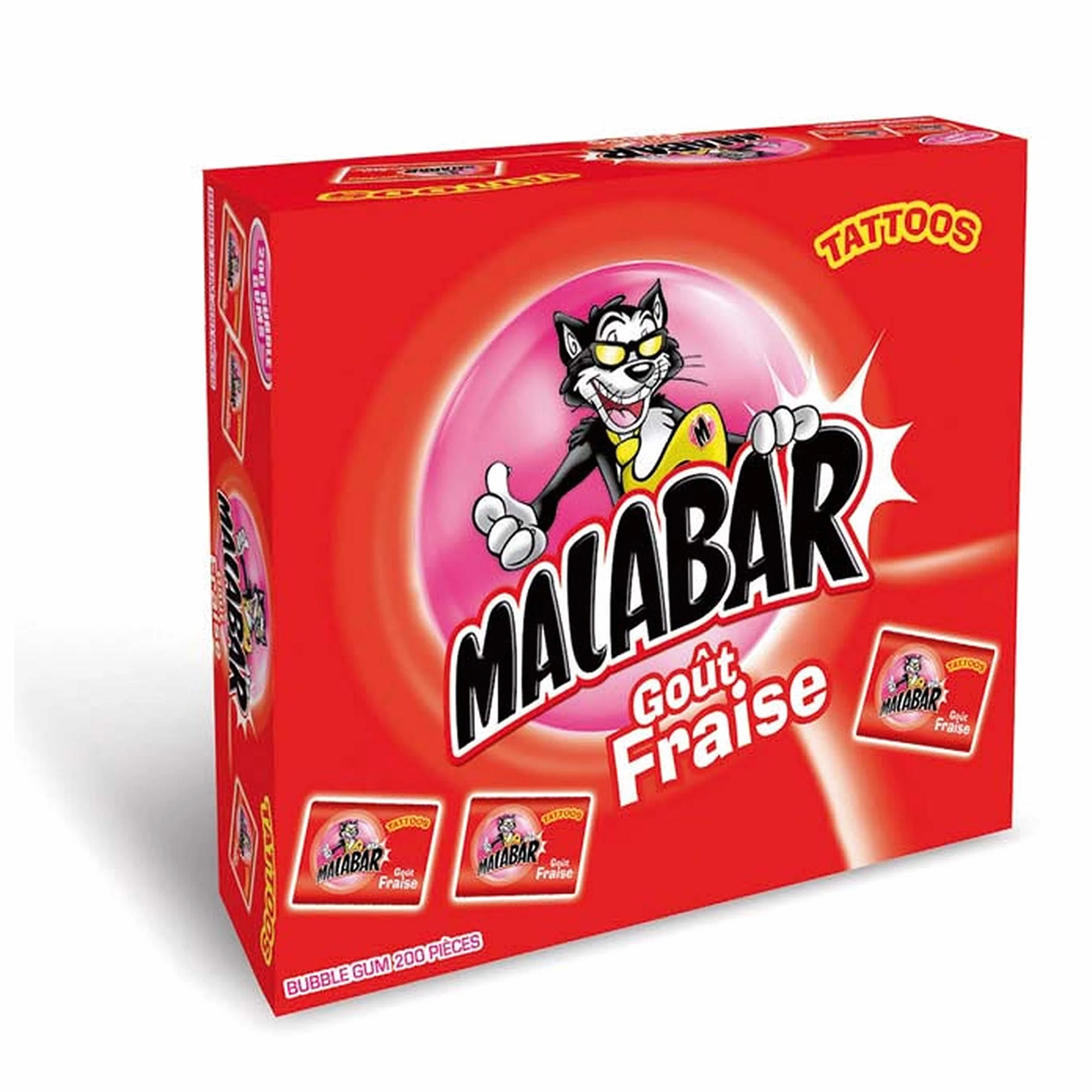 Vidal Malabar Bonbons Fraise Boite de 200 Pièces