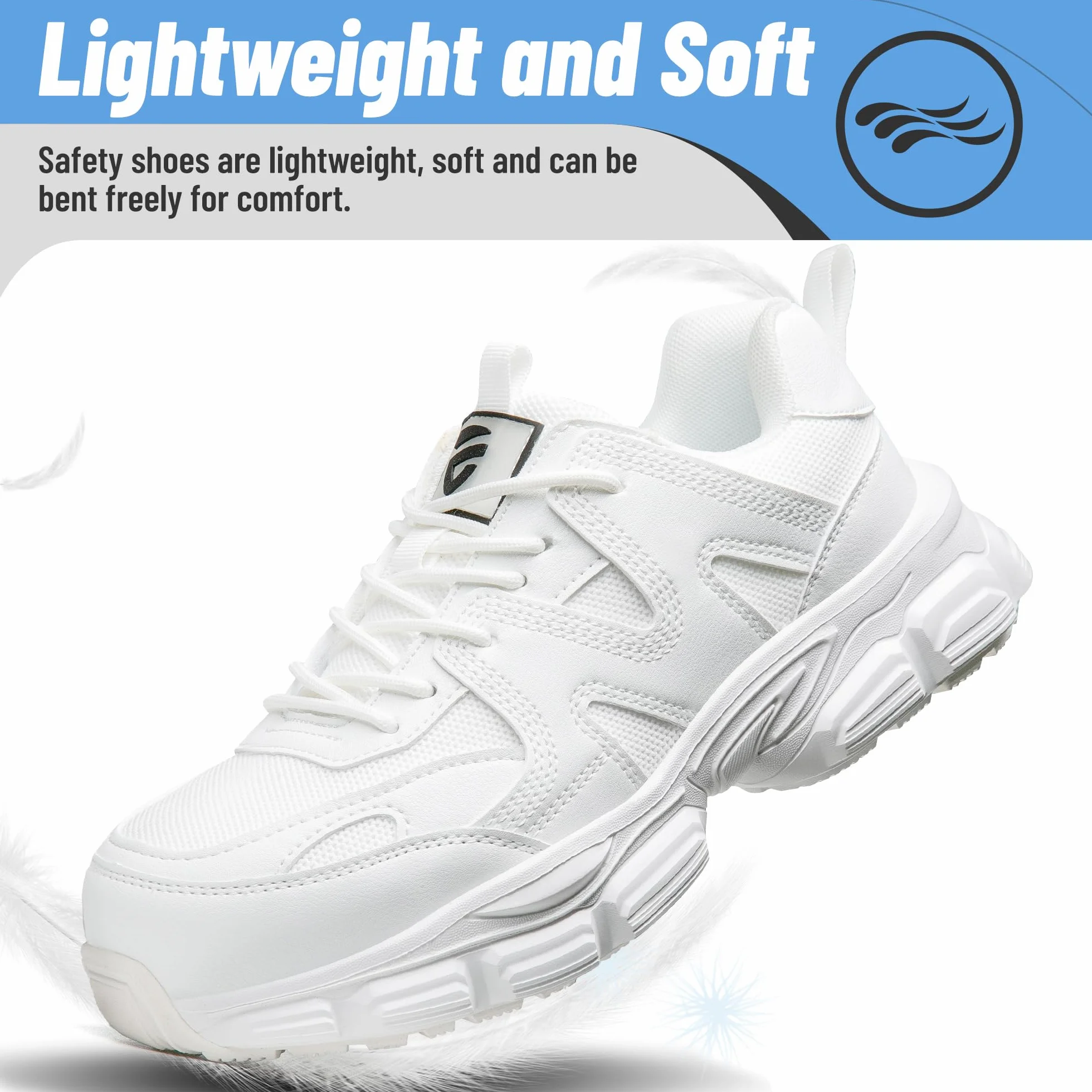 KOIFISH Chaussures de Sécurité Femme Antidérapante Embout Acier Respirante