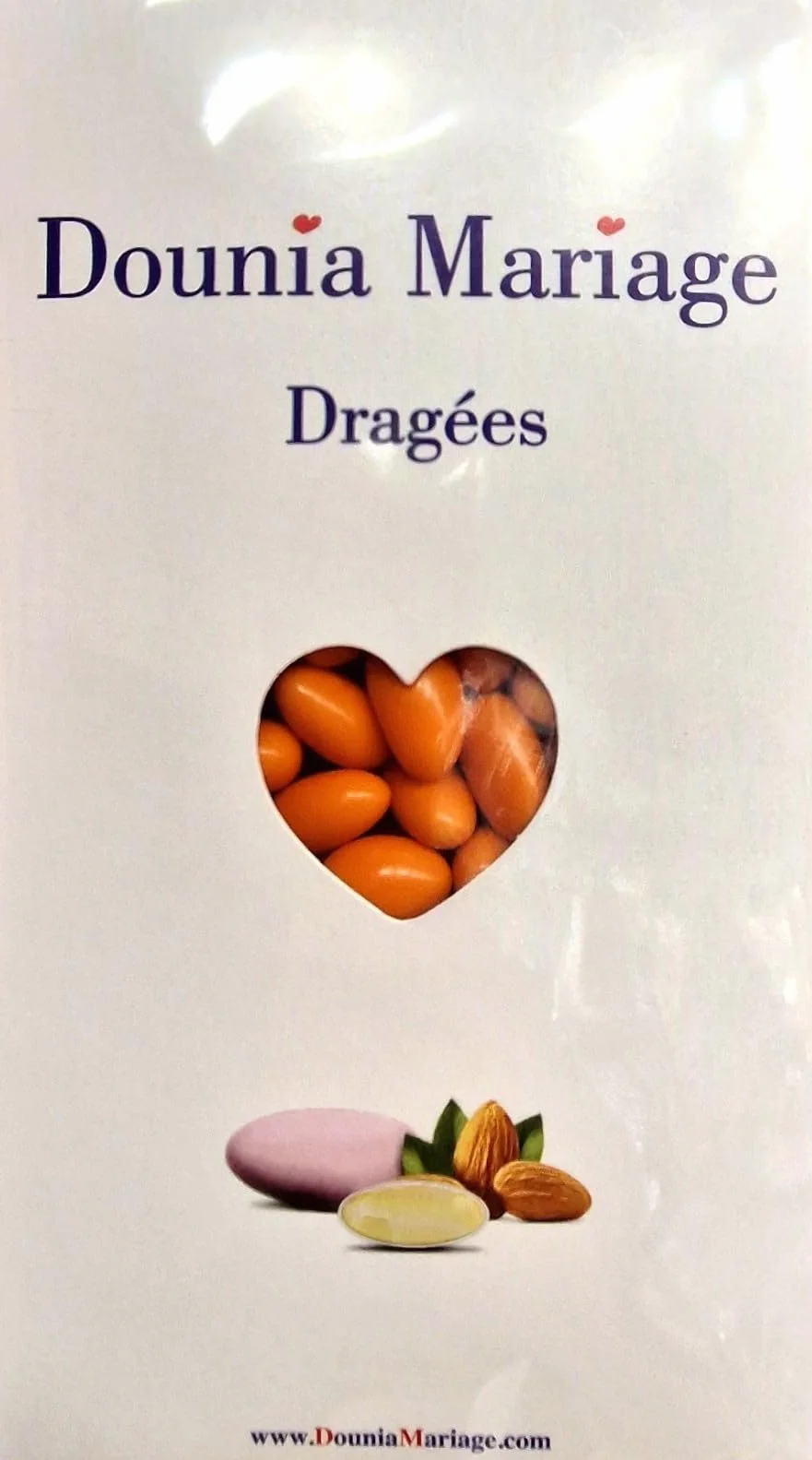 Coffret de Dragée aux amandes Orange 1 Kg 250 dragées