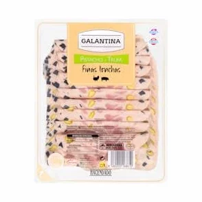 Galantina avec pistache et truffe Fendado fines tranches Paquet 150 Pack 2