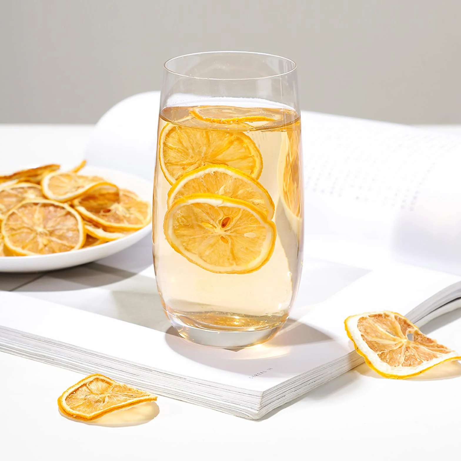 Citrons jaunes séchés, fruits secs sans sucre, décoration, bonbons, Noël, boissons, tranches de citron séchées 100% naturelles, sans additifs 80g