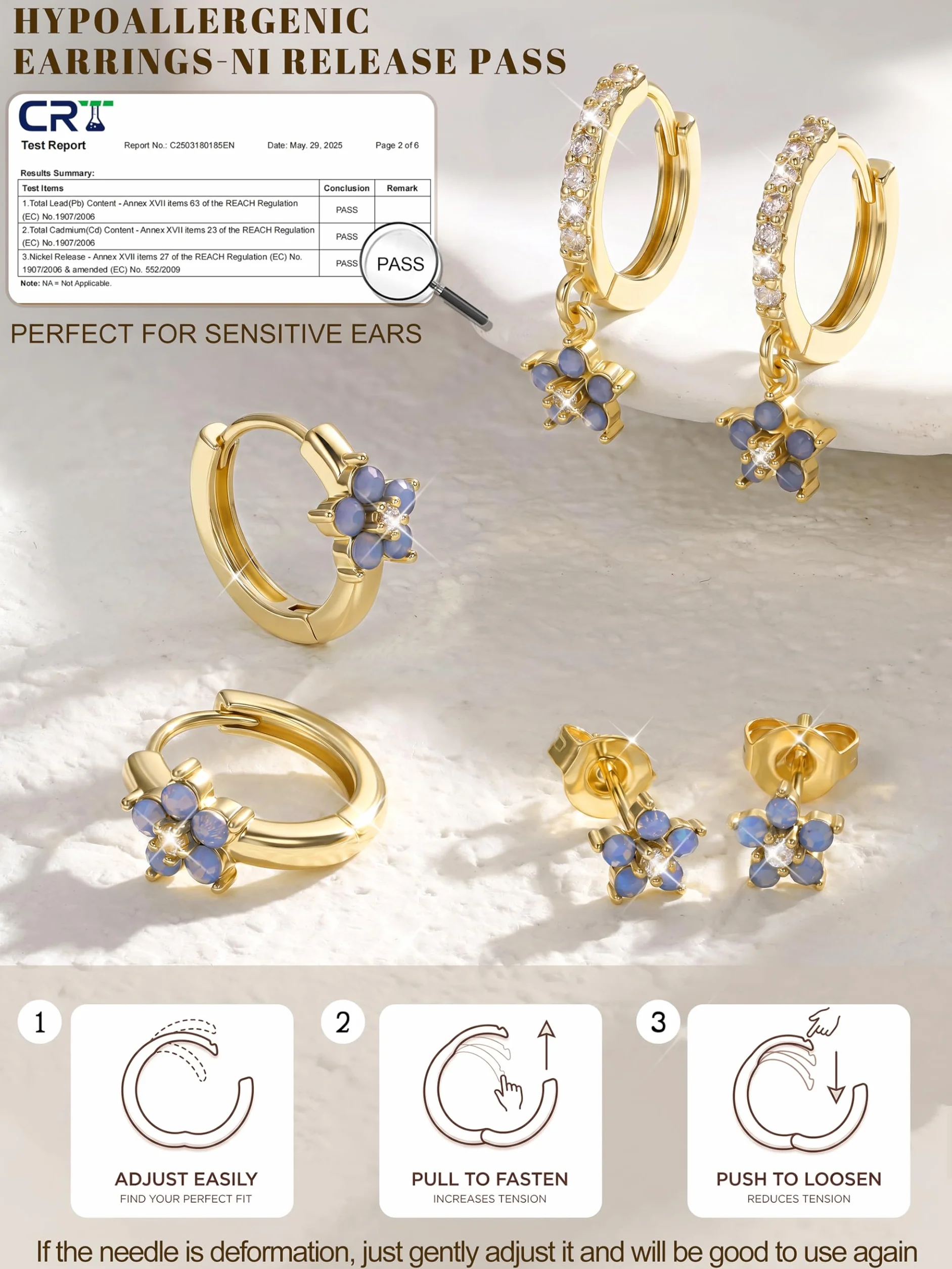 Boucles d'oreilles Femme Acier Inoxydable Creole Argent Plaquée Or 14K Chriscoco