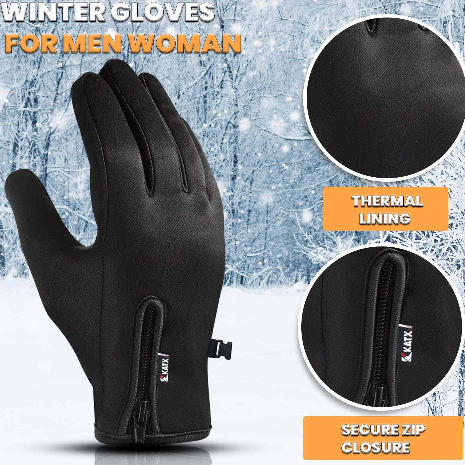 Gants de cyclisme thermiques écran tactile hiver coupe-vent polaire antidérapante homme femme