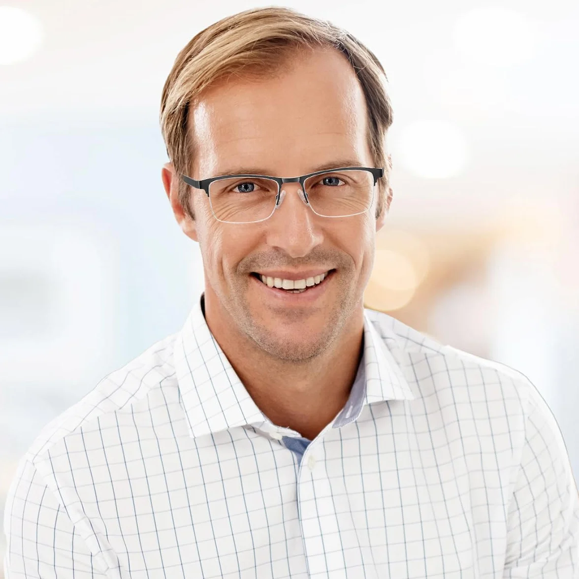 Lunettes de Vue Lecture Hommes Acier Inoxydable +2.50 Amcedar