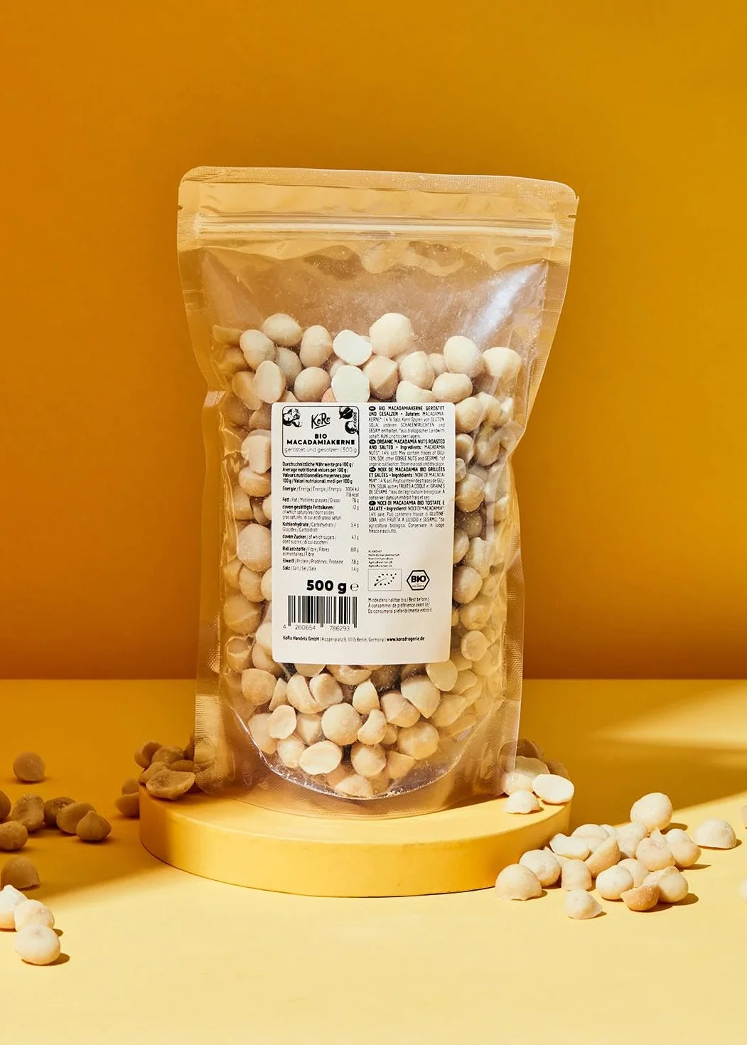 KoRo - Macadamia grillées et salées bio 500 g