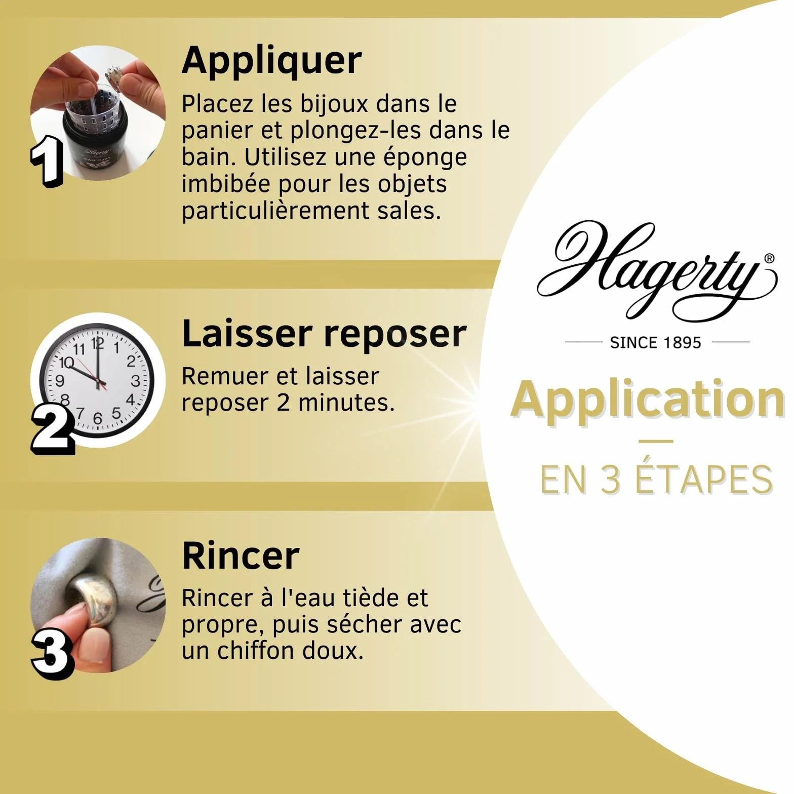 Hagerty Bain Nettoyage Instantané Bijou Argent et Métal Argenté 170ml