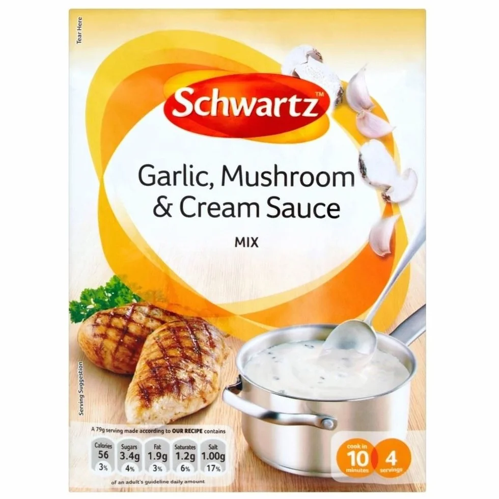 Schwartz ail, champignons et sauce à la crème Mix (26g) - Paquet de 6