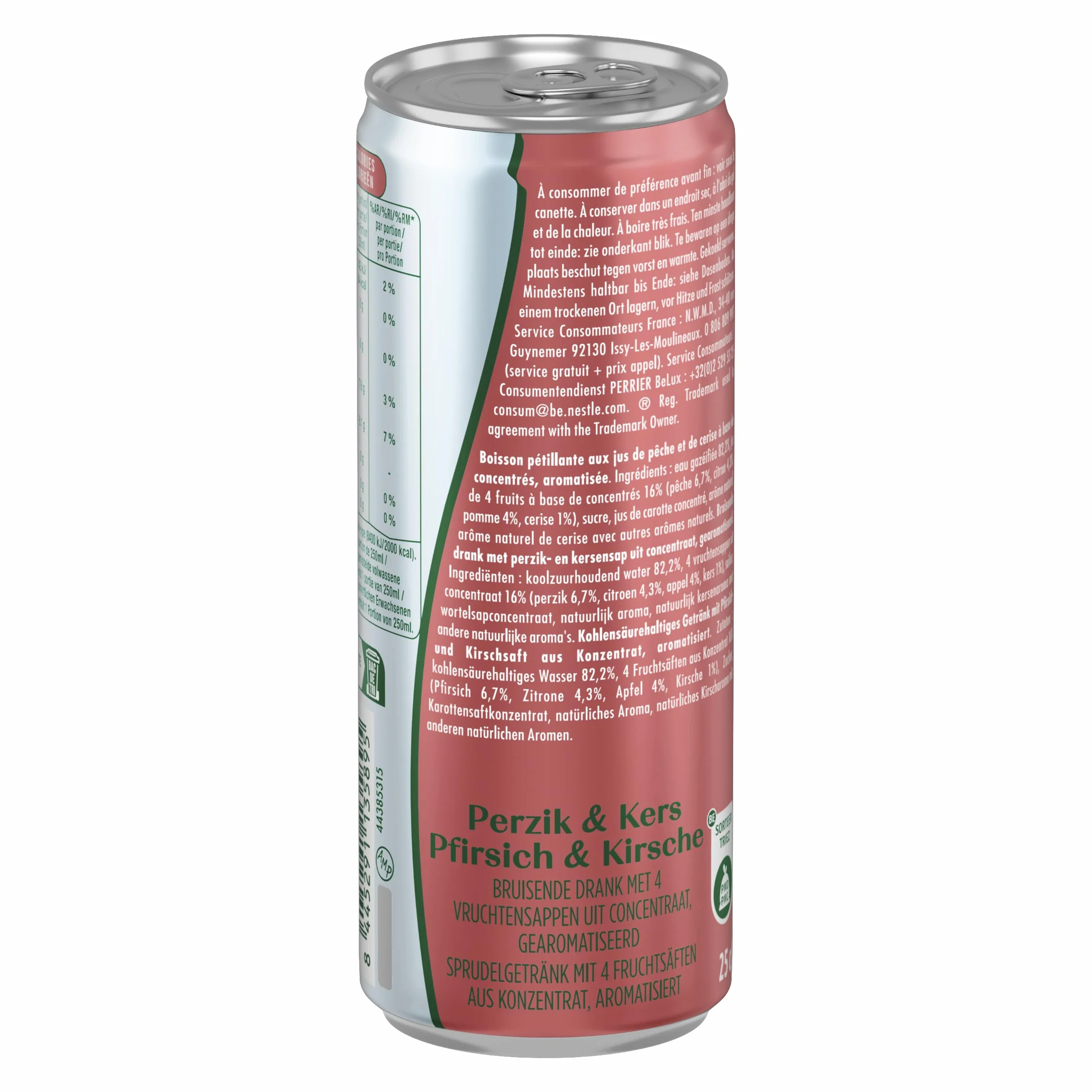 MAISON PERRIER et MAGNETIC JUICE Boisson Gazeuse Pêche Cerise - 6 packs de 4x25cl