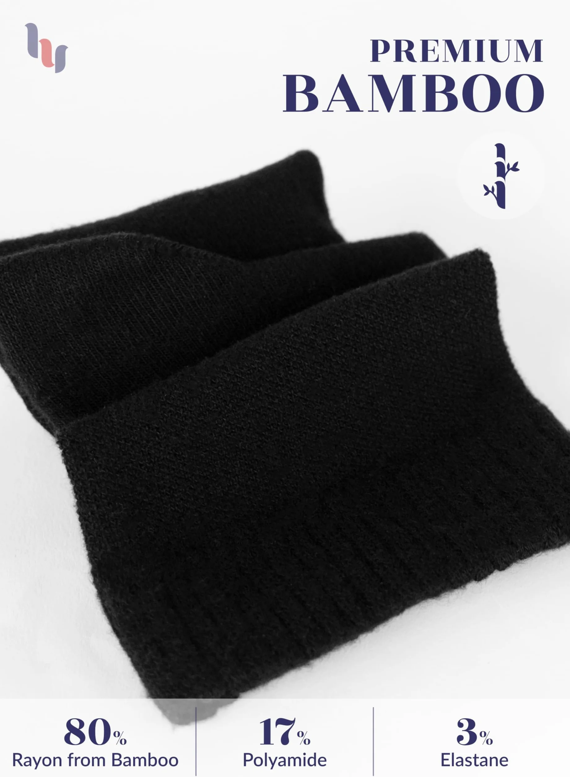HUGH UGOLI Chaussettes Cheville Hommes Diabétiques 4 Paires Bambou Douces Fines Larges Amples Pointure 40-44 44-47