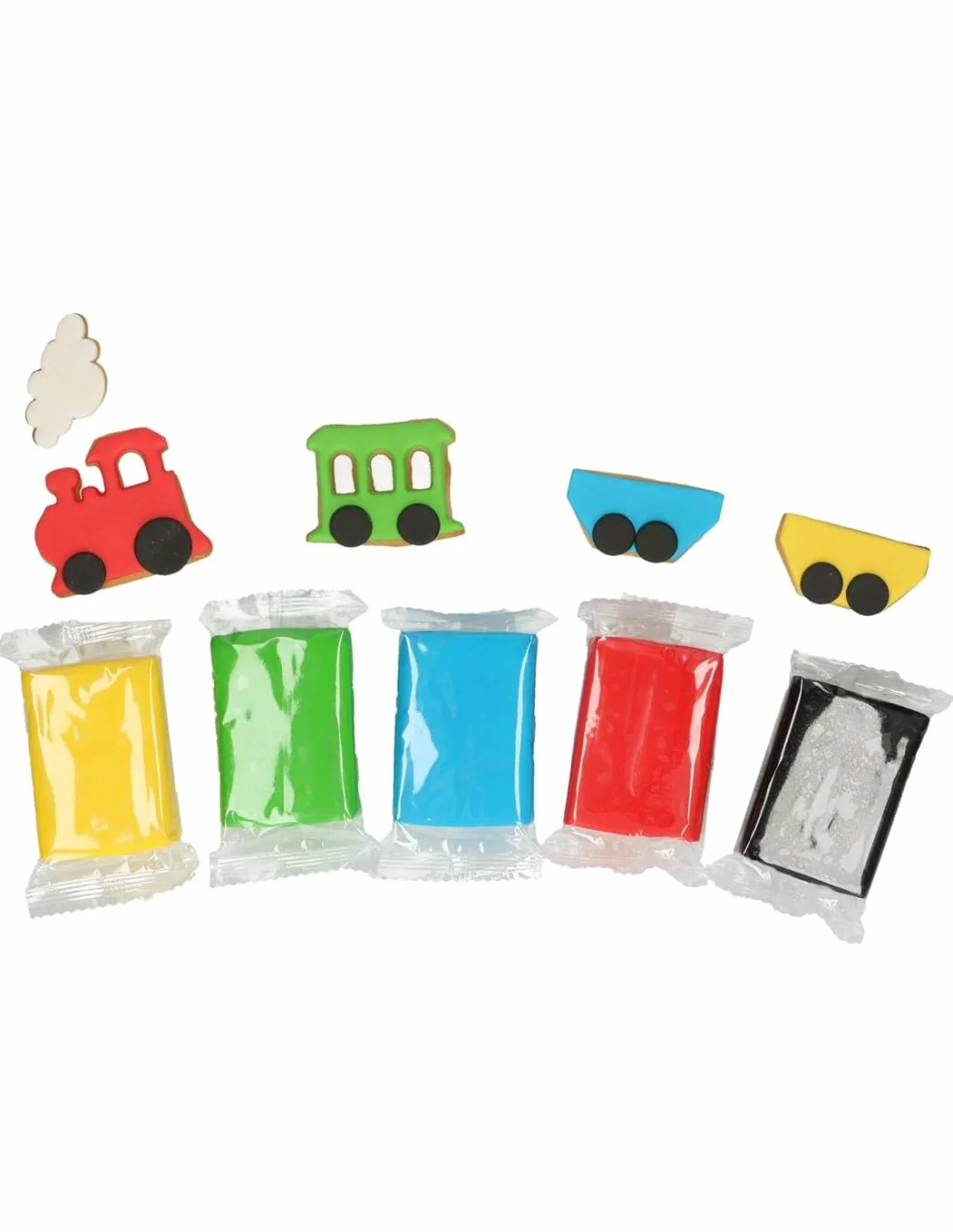 FunCakes Multipack de fondant Facile à utiliser, lisse, flexible, doux et souple, parfait pour la décoration de gâteaux, sans halal, casher et sans gluten. 5 couleurs, 5 x 100 g, couleurs essentielles
