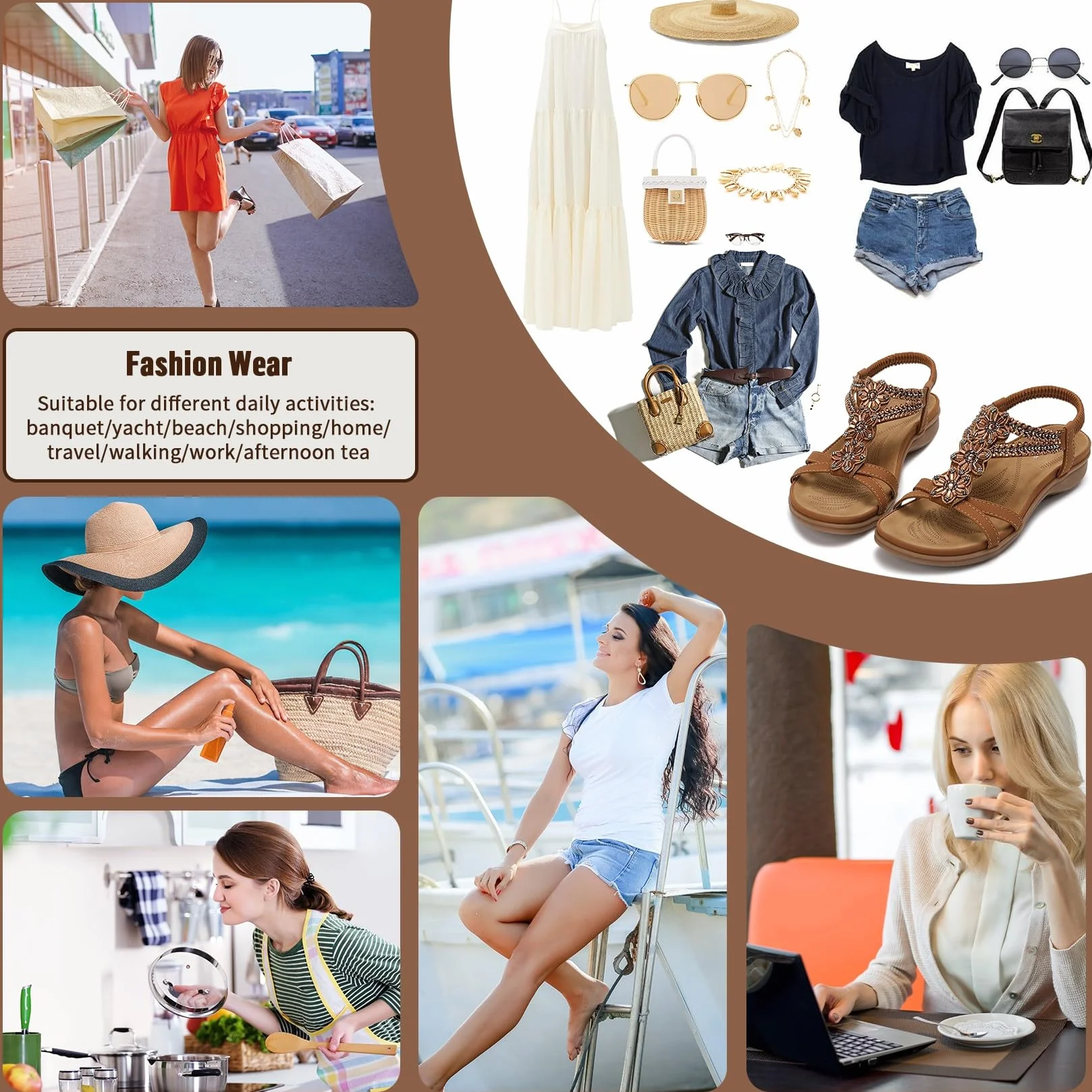 Littleplum Sandales Plats Femme Été Plates Confortable Chaussures de Plage