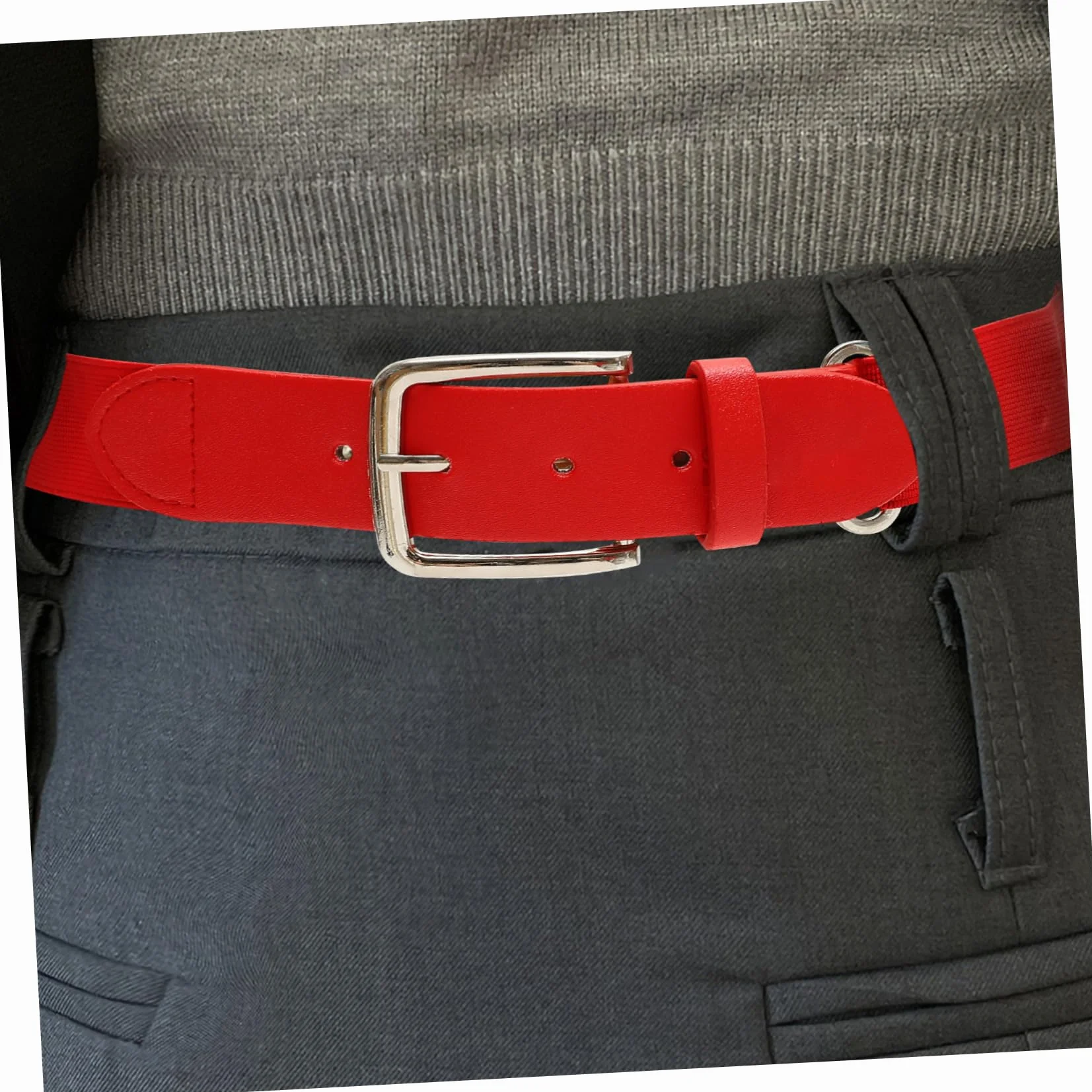 Ceinture Élastique Baseball Rouge Ajustable Hommes Femmes Sport
