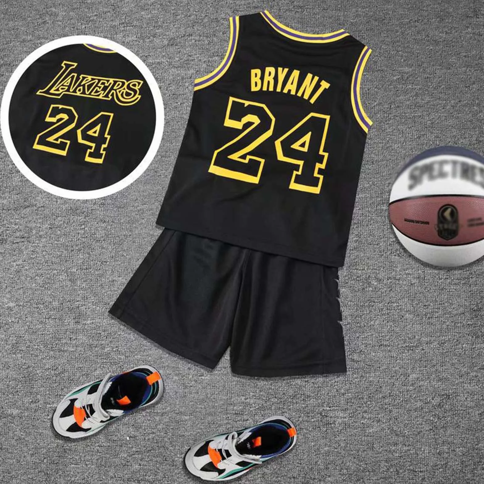 Kit de Maillot de Basket-Ball Enfants Jersey Garçons Sportswear Gilet sans Manches Hauts et Shorts Sports Set Survêtement d'été