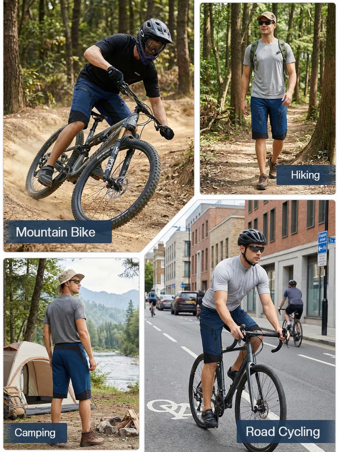 ARSUXEO Short de Cyclisme MTB Ample résistant à l'eau