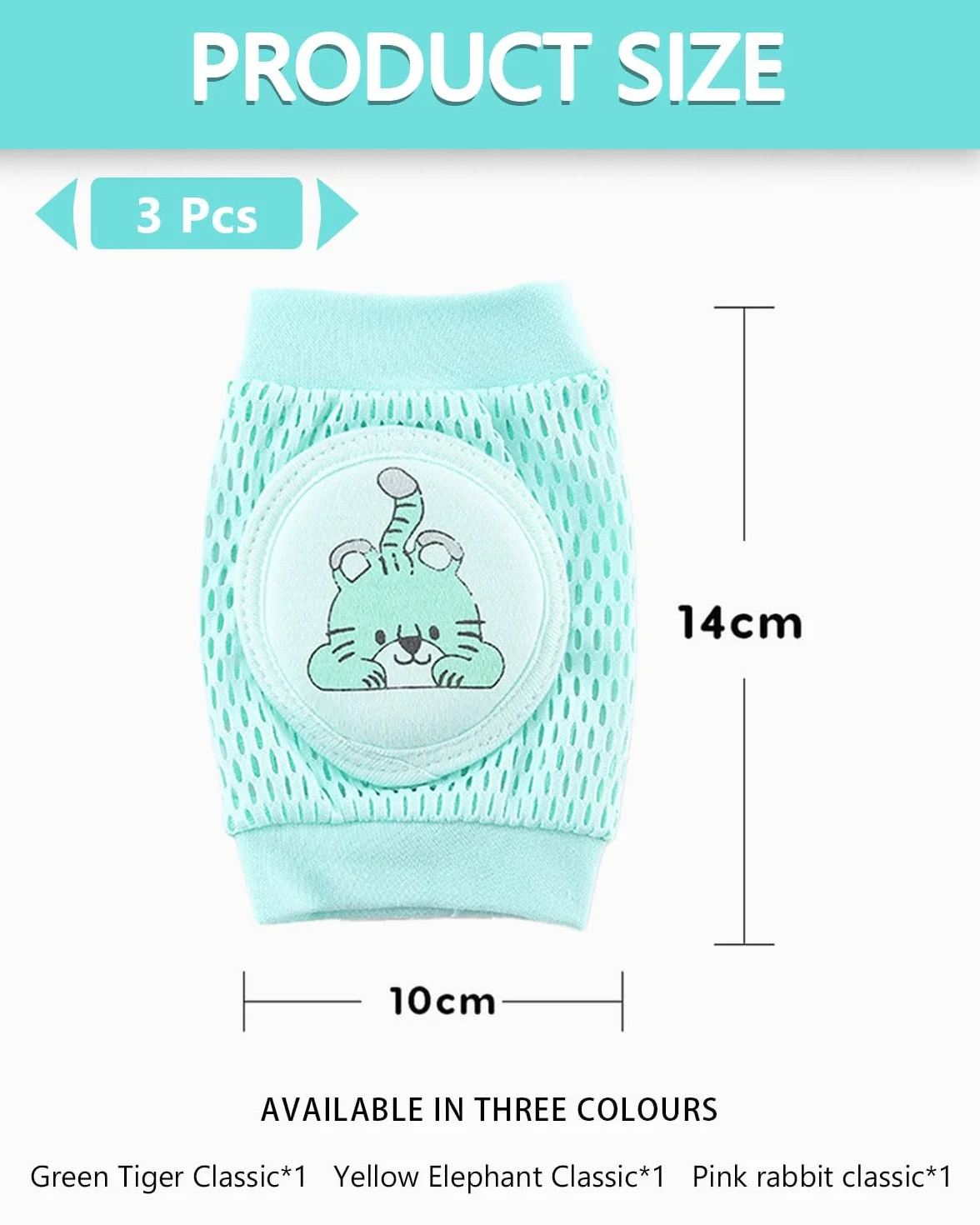 Genouillères Bébé Antidérapant Respirant Coton Unisex 0-3 Ans 4 Pattes