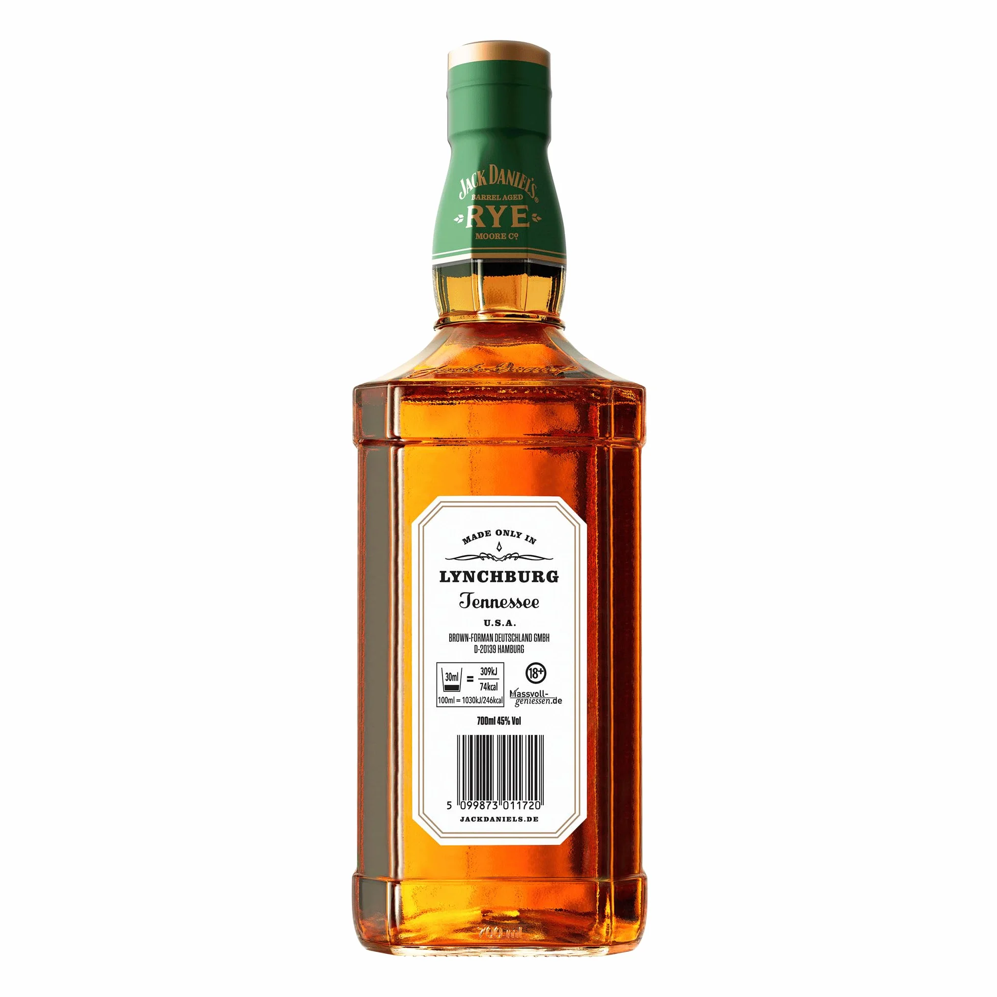 Jack Daniel's Bourbon Tennessee Rye Whisky, 45% vol 70 cl - Boisson Authentique Épicée à Base de 70% de Seigle, Maïs et d'Orge Maltée - Spiritueux à Déguster Pure, sur Glace ou et Cocktail