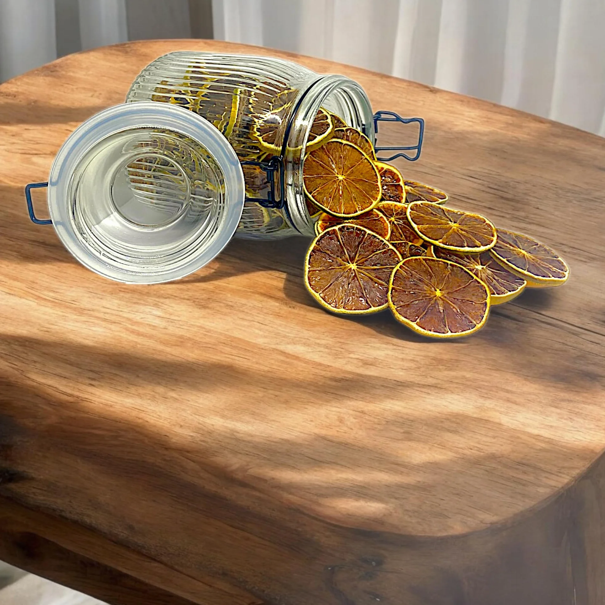 100g - Décoration pour Cocktail, Pâtisserie ou Intérieur - Citron Vert Déshydraté/Séché - Comestible - Bocal à Fermeture Mécanique - Citron Déshydraté - Citron Séché - Citrons Verts - Décoration
