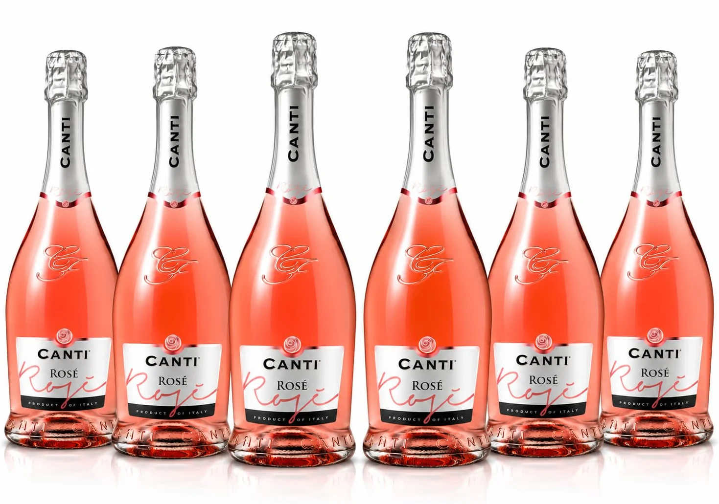 Canti - D.O.C. Cuvèe Rosè, Vin Petillant Extra Sec, Élaboré à Partir du Élaboré à Partir du Cépage Glera et Pinot Noir de Venise, Goût Frais et Fruité, 6x750 ml