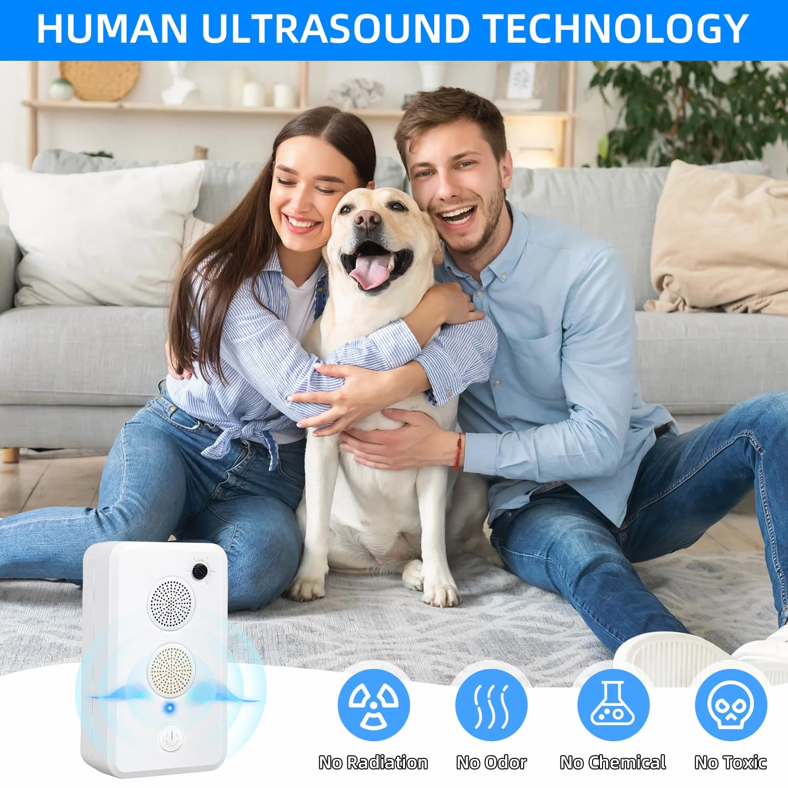 Lot de 2 répulsifs à ultrasons pour chauves-souris à ultrasons pour grenier - Pour se débarrasser des chauves-souris - Rechargeable - Utilisation intérieure et extérieure - Respectueux des humains et