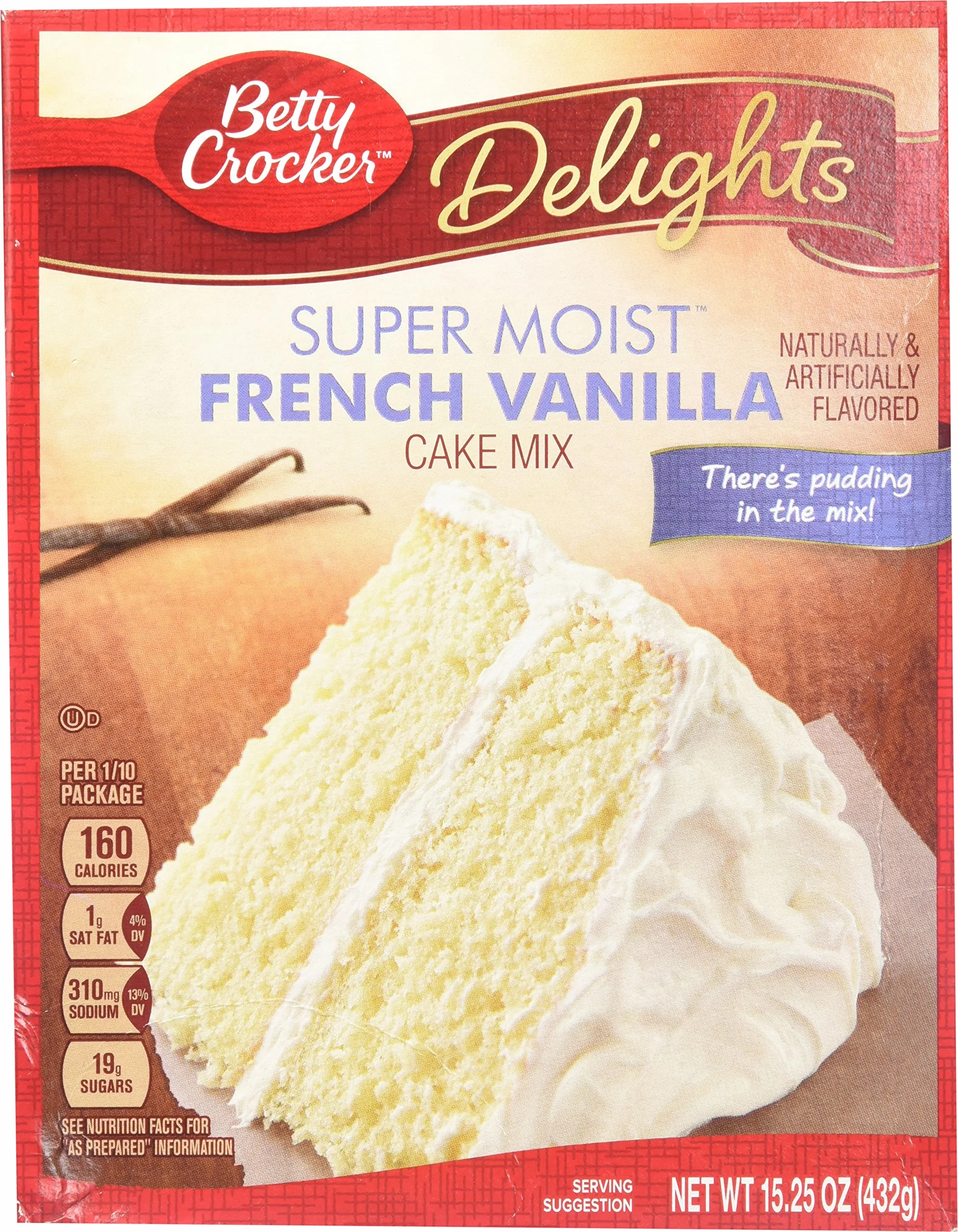 Betty Crocker de Super Moist Vanille française gâteau Mix (432G)