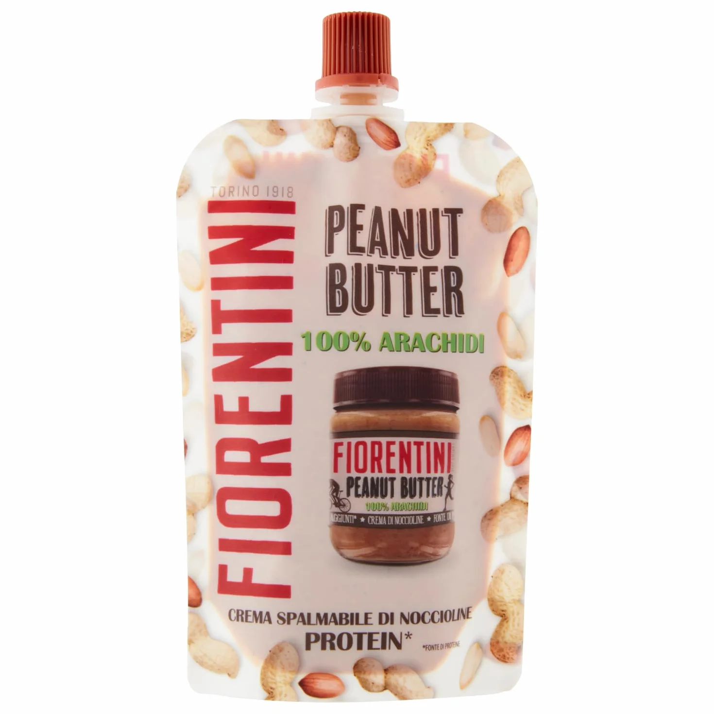 Fiorentini Lot de 4 sachets de beurre de cacahuète 100 % Arachidi dans pochette 4 x 100 g + Italian Gourmet Polpa 400 g
