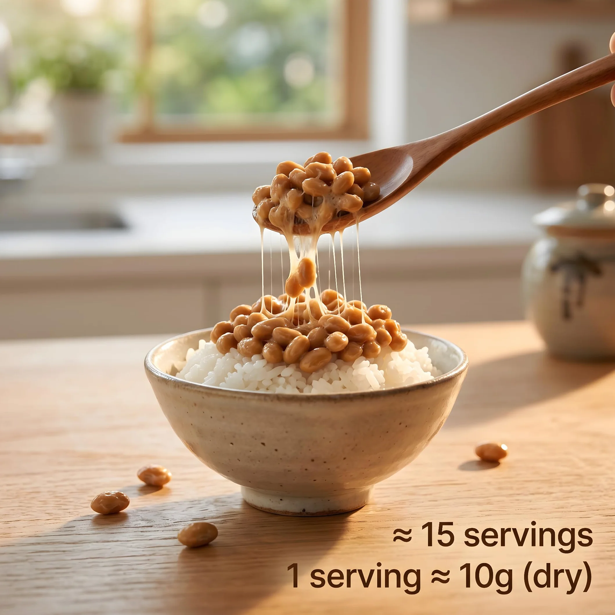 Natto séché 150g - jusqu'à 450g de natto une fois réhydraté - soja fermenté