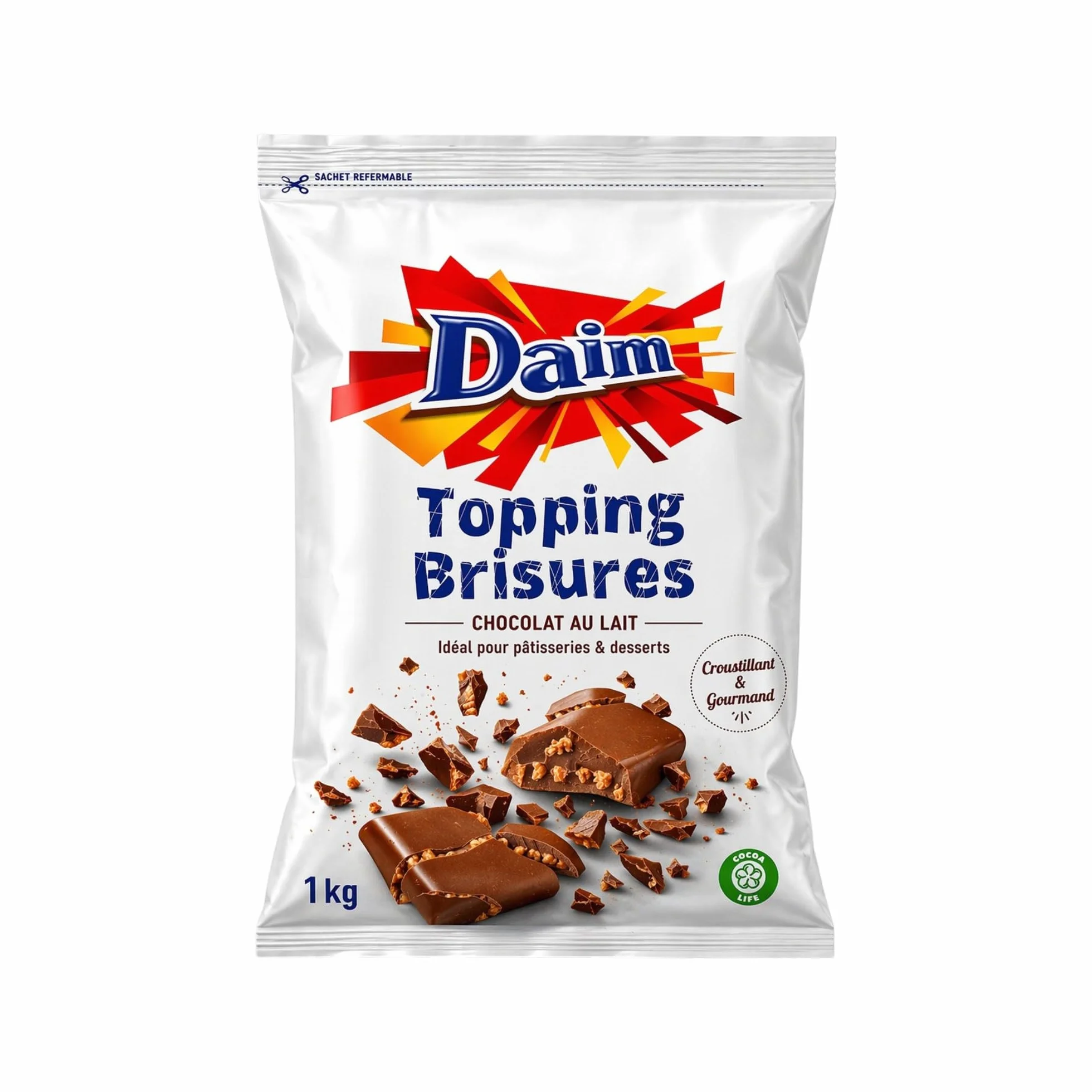 Daim Éclats Chocolat au Lait et Caramel Croquant – Brisures pour Pâtisserie, Desserts, Gâteaux et Glaces – Sachet 1 kg
