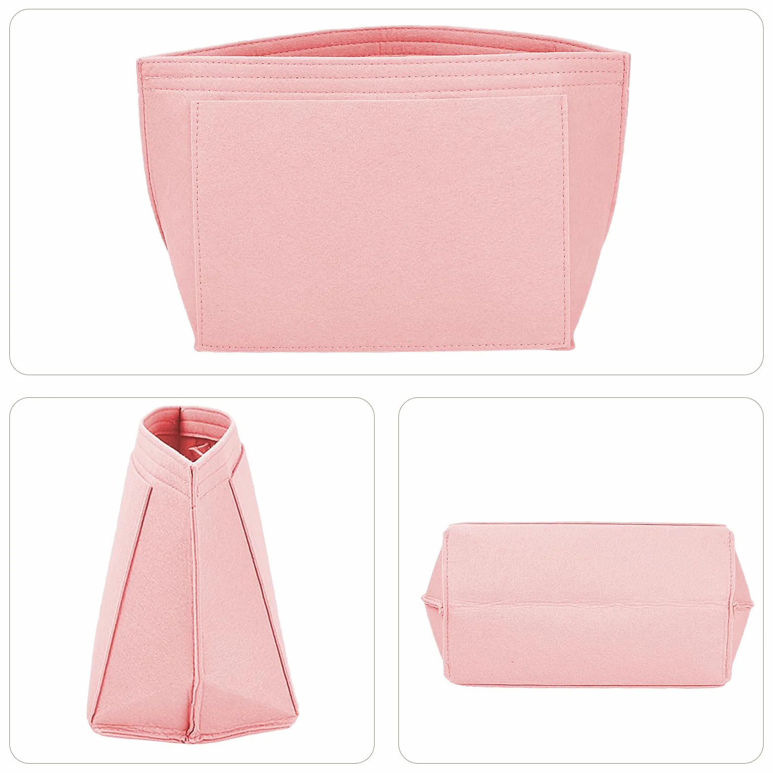 Organiseur de Sac en Feutre avec Poches pour Longchamp Rose L
