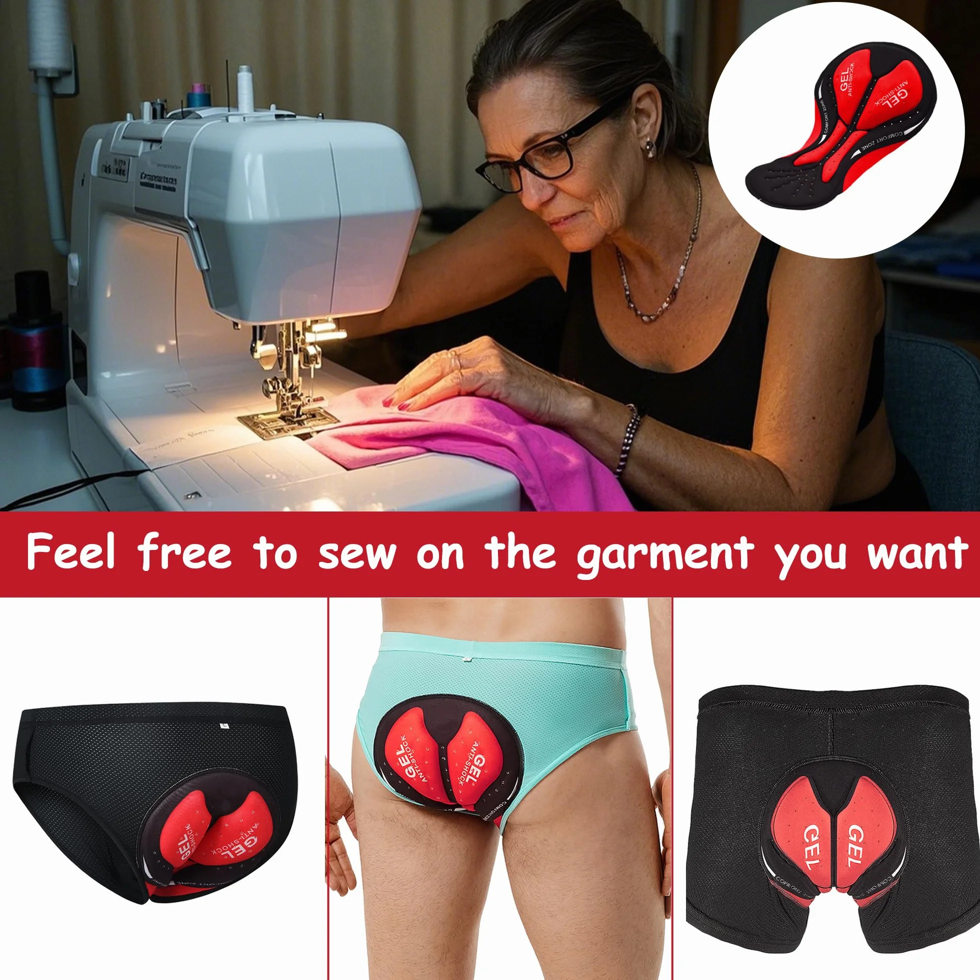 Cyclisme Shorts Gel Rembourré Antichoc Vélo sous-Vêtements Respirant