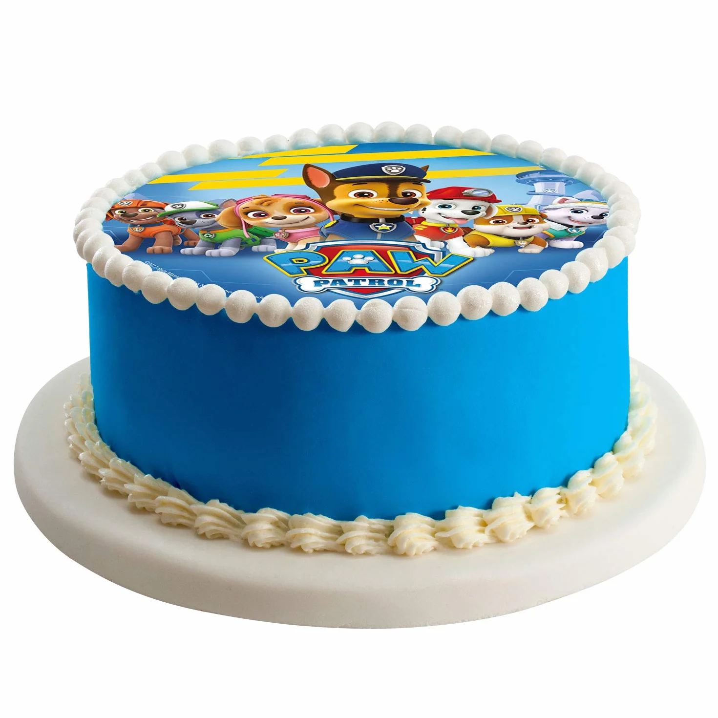 Dekora - Decoration Gateau Anniversaire Feuille Azyme Pat Patrouille - 20 cm Diametre