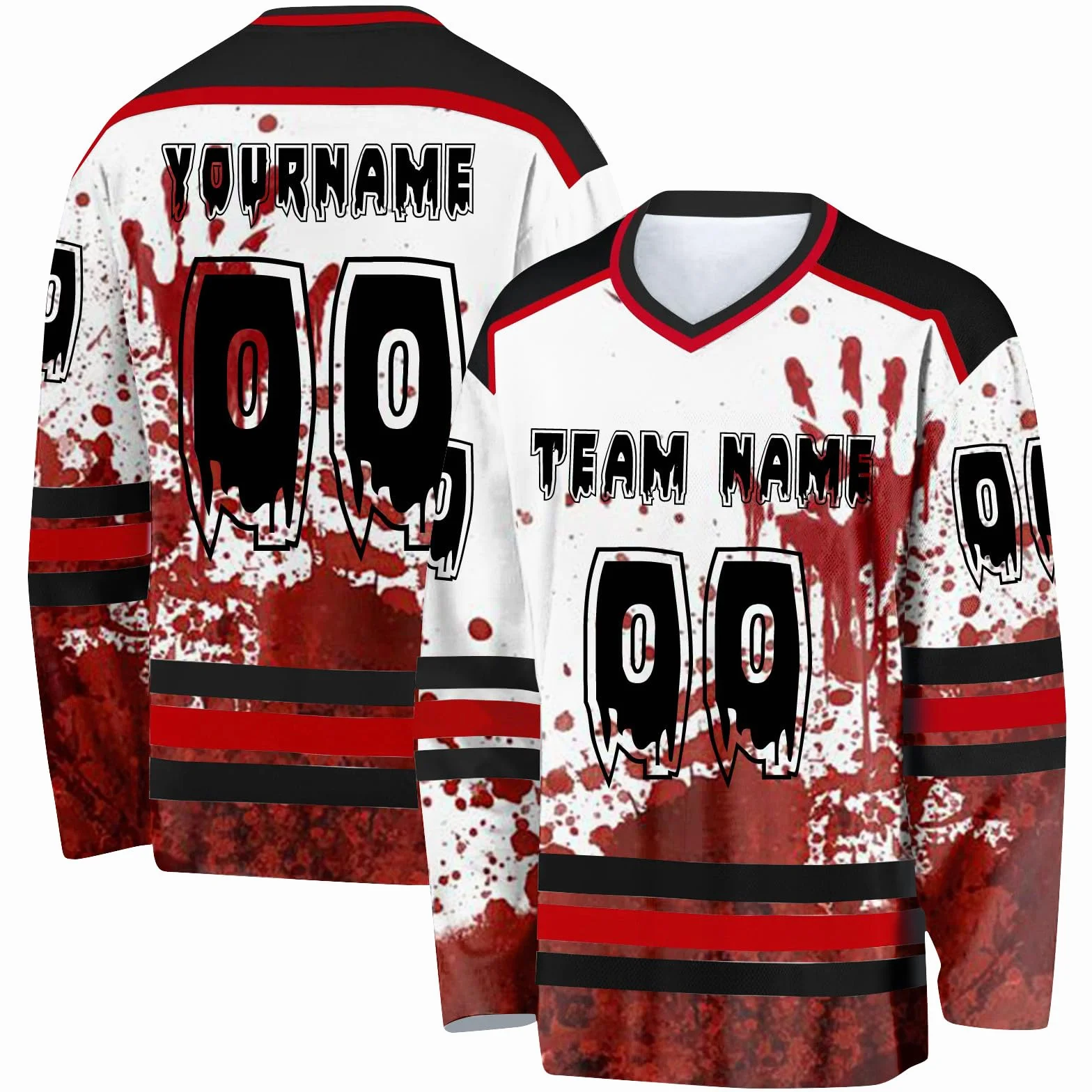 Maillot de Hockey Halloween personnalisé avec votre nom ST2
