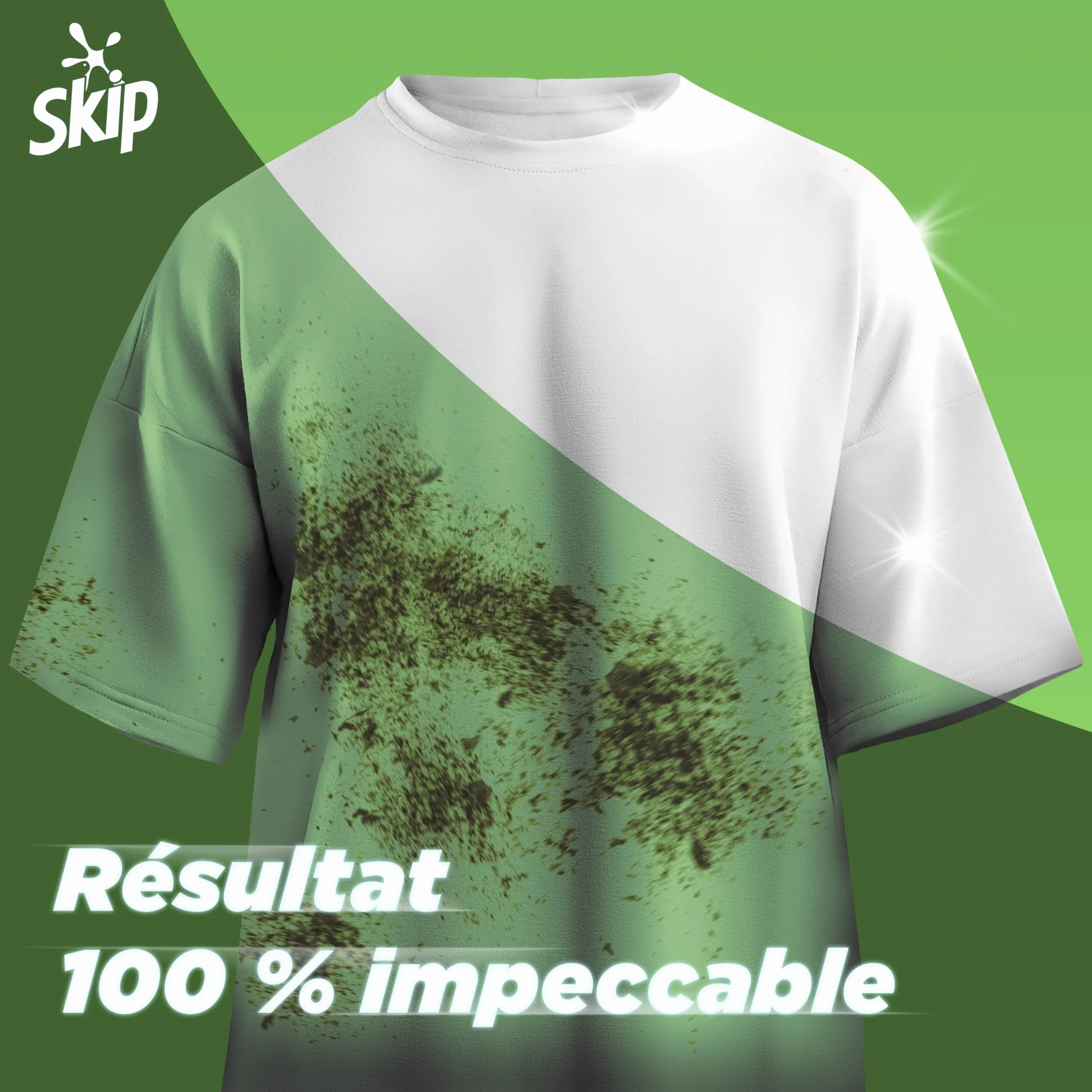 Skip - Lessive Liquide Fraicheur Intense - Action Détachante Efficace - 100% impeccable, éclatant et délicatement parfumé - 2x60 Lavages