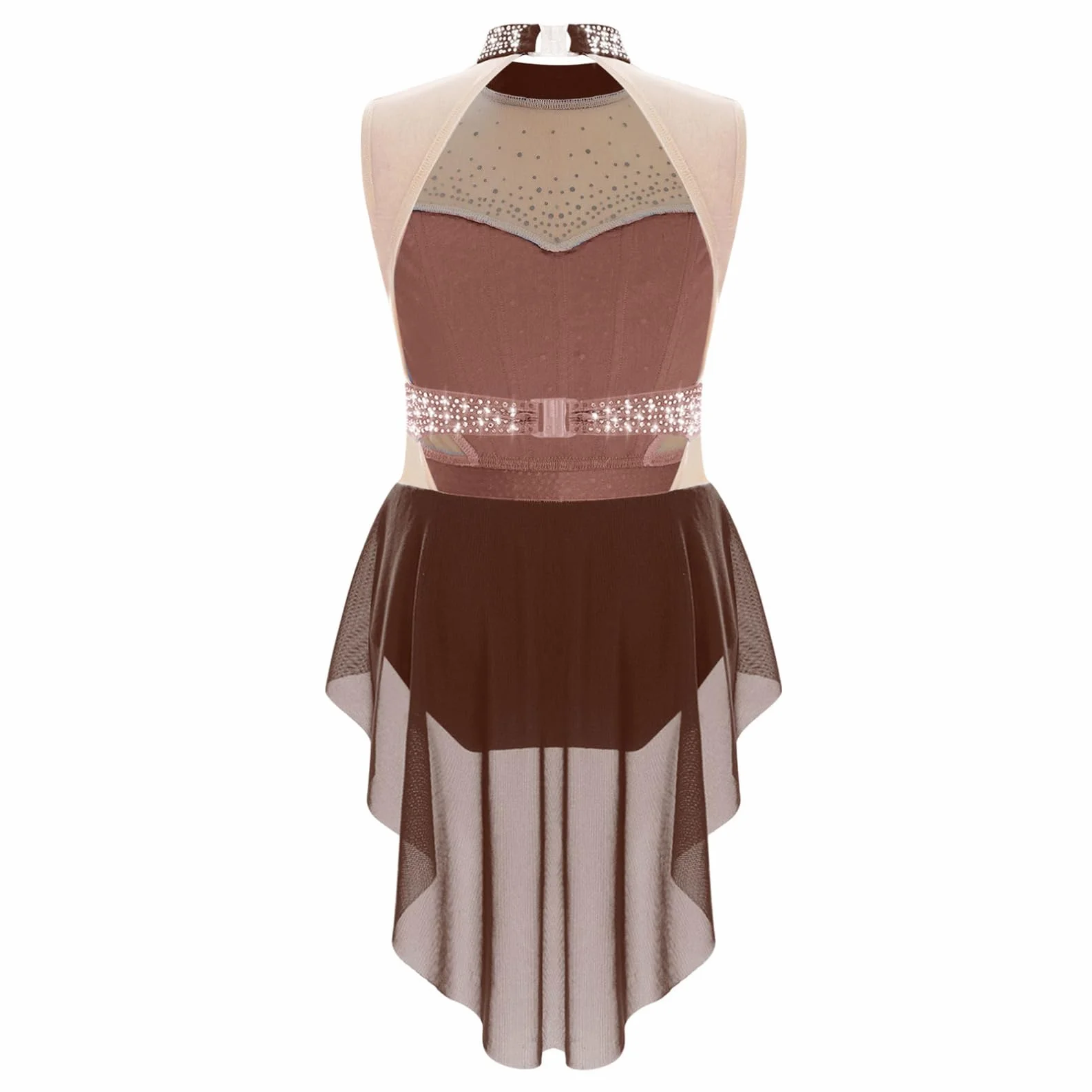 Robe Patinage Artistique Justaucorps Gymnastique Danse Strass Tenue Danse sur Glace Costume 5-16 Ans