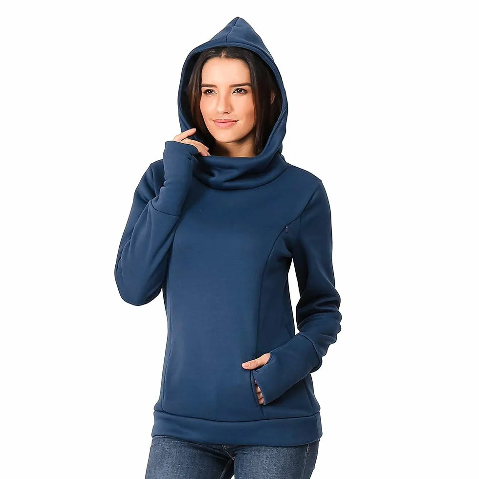 Sweat à Capuche Allaitement Grossesse Maternité Pull Grosse Maille