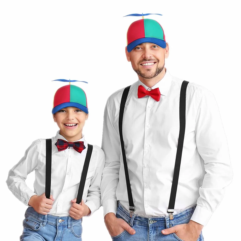 Aomig Casquette à Hélice, Chapeau d'Hélicoptère Réglable pour Adultes Enfant