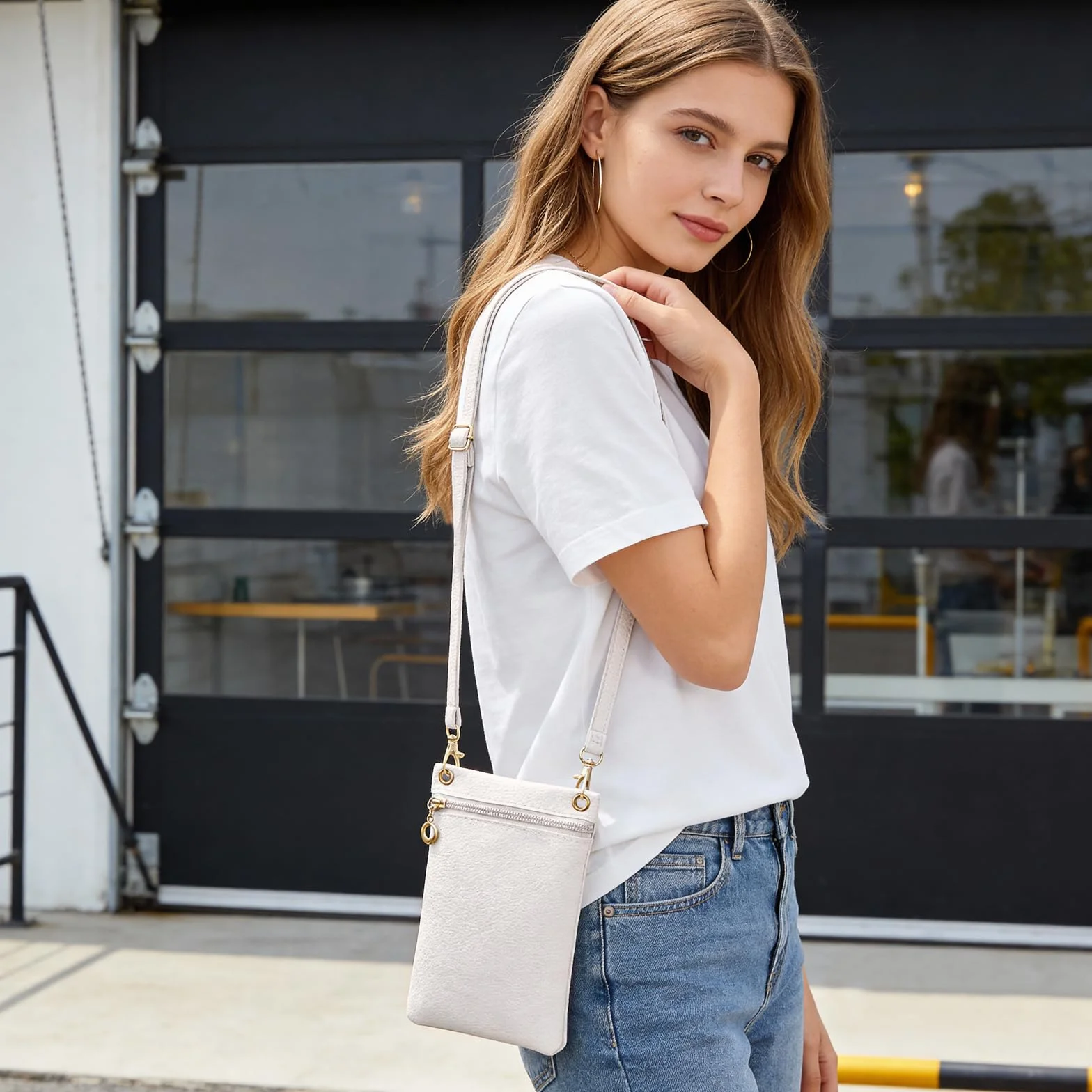 Sac à main en cuir PU pour femme avec bandoulière détachable