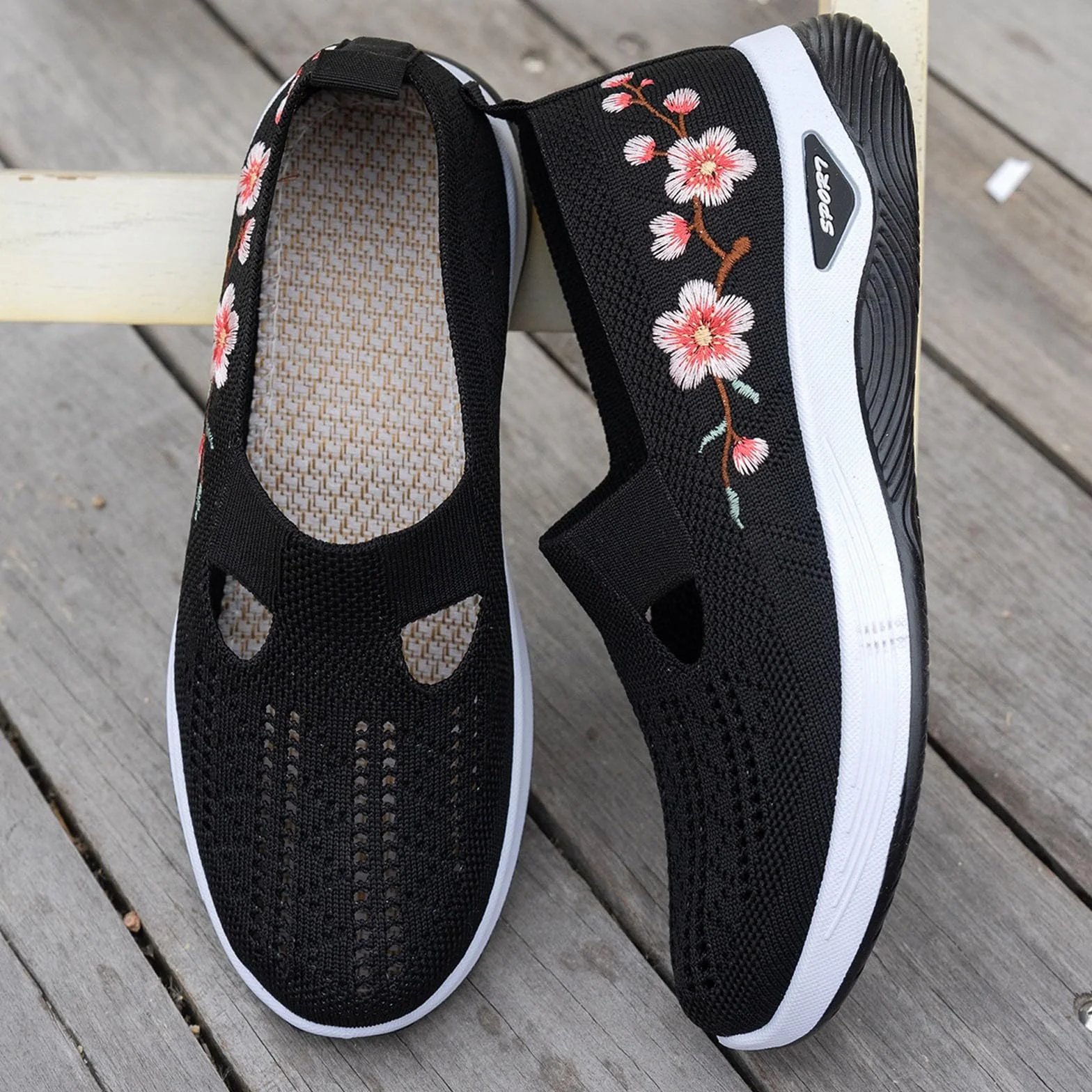 Chaussures Orthopédiques Femme Basket Confortable Mémoire de Forme Pieds Larges sans Lacet
