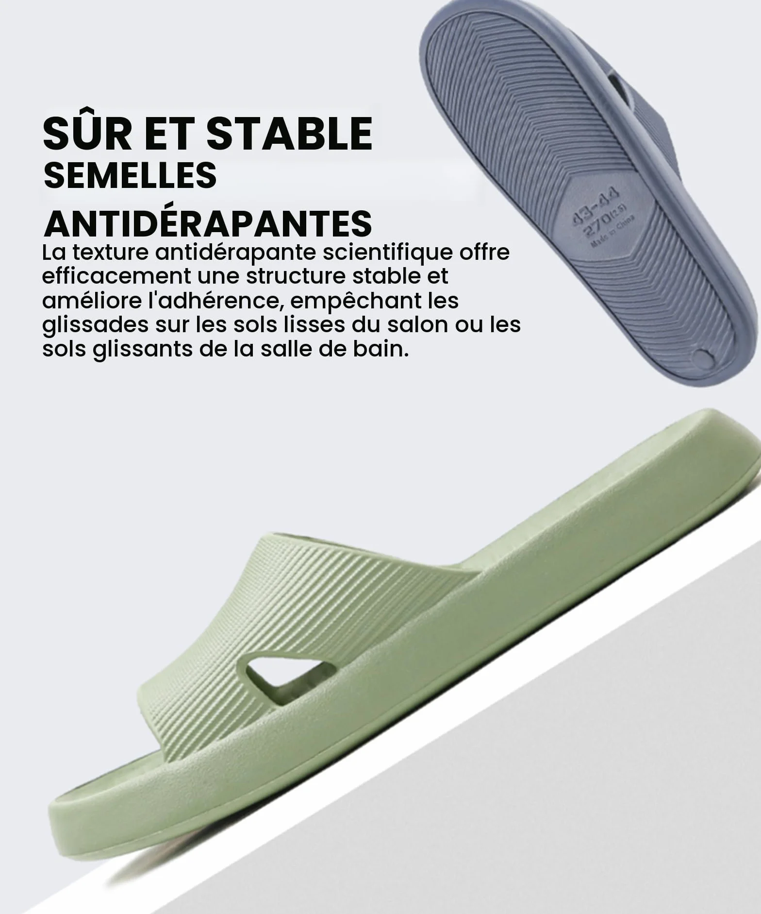 Anmerl Claquettes de Douche Antidérapantes Homme Femme, Chaussons EVA Souple, Sandales Bain Séchage Rapide Piscine Spa Plage