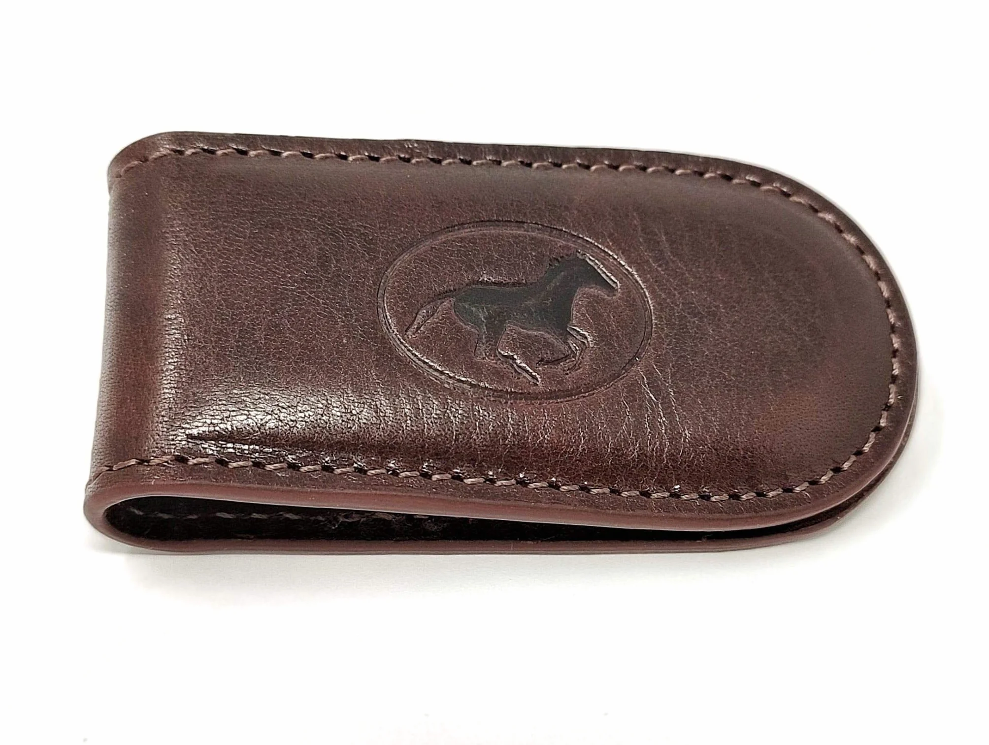 Mauro Pelletteria Porte-Billets Homme Cuir Magnétique Double Couture Fabriqué Italie Noir