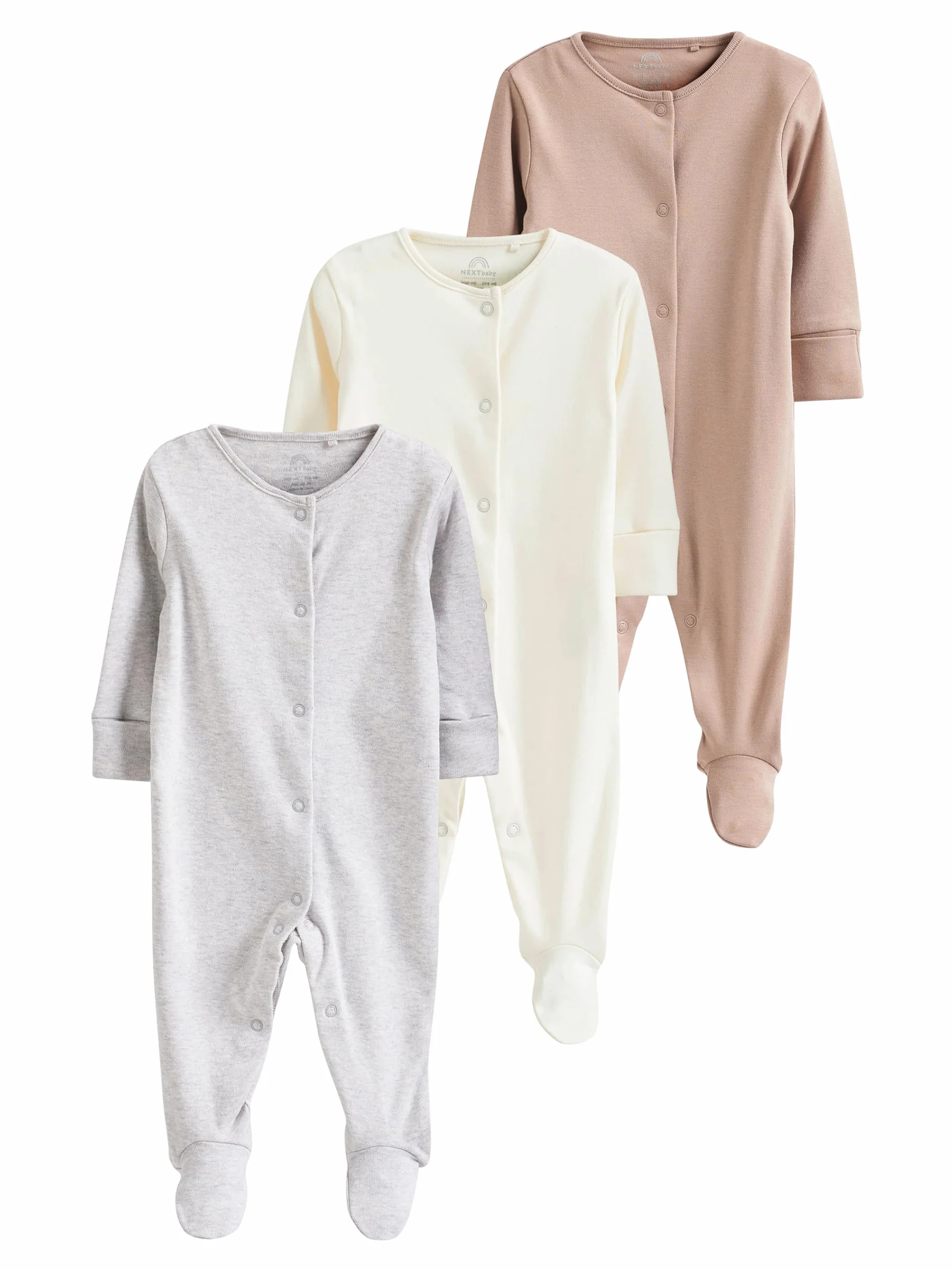 NEXT Bébé Dors-Bien Essentiel 100% Coton zippé Lot de 3